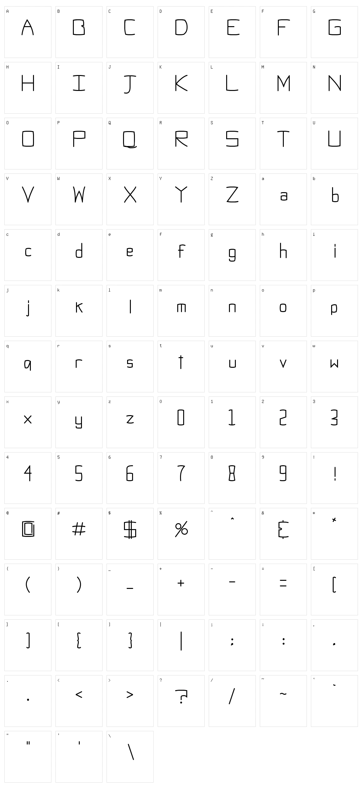 Obti Sans Character Set