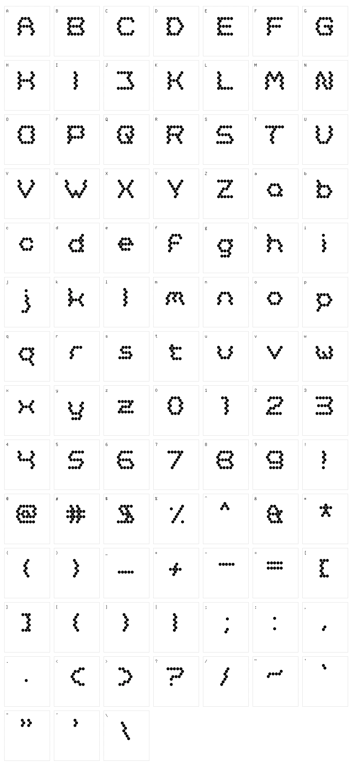 Oh, Beehive! Character Set