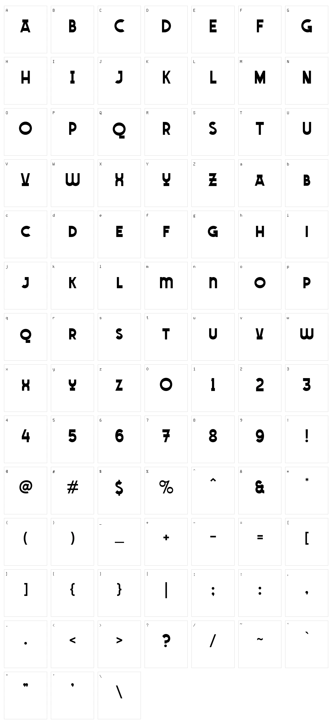 Ohanlon Character Set