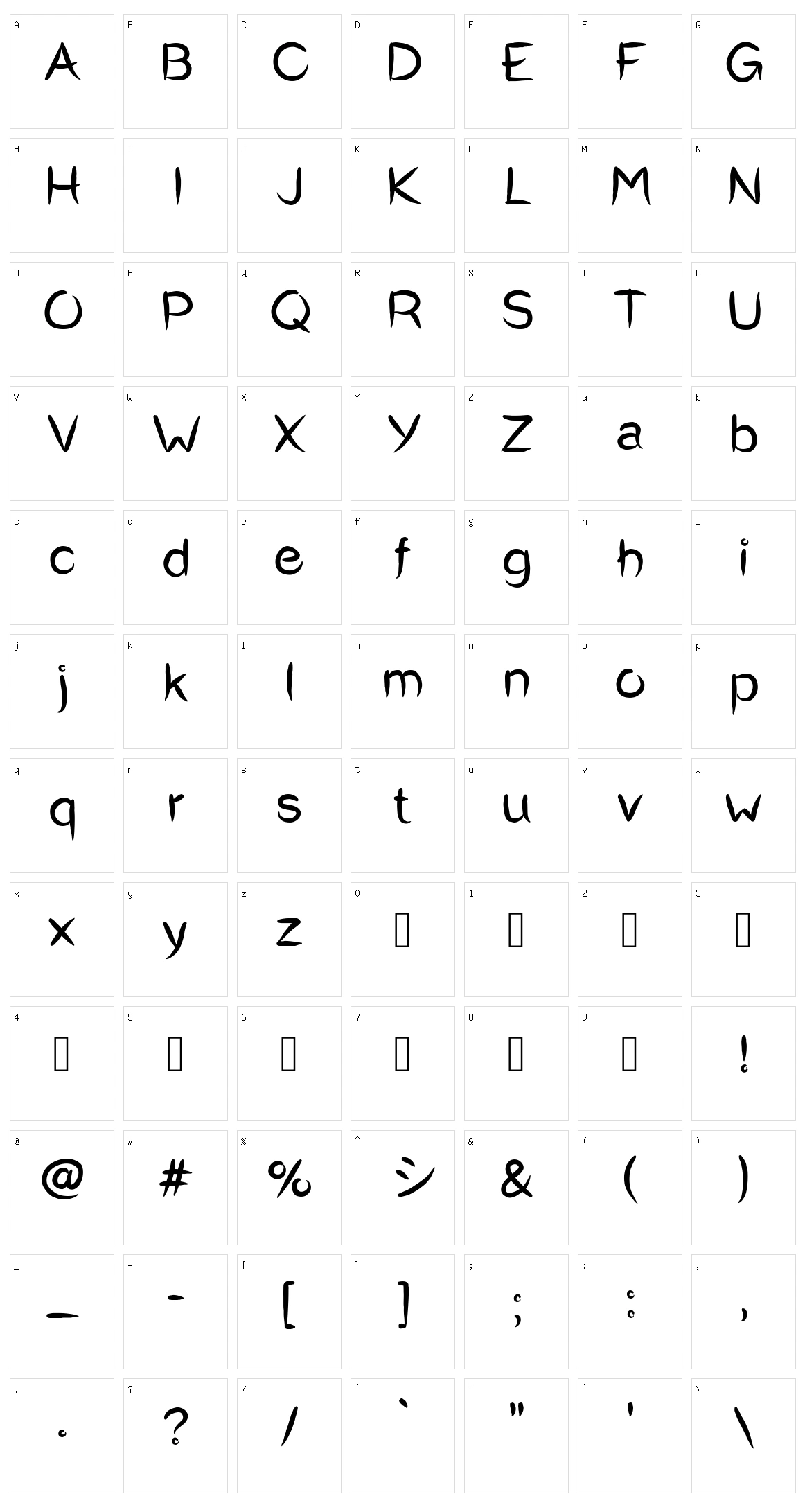 Okashi Character Set