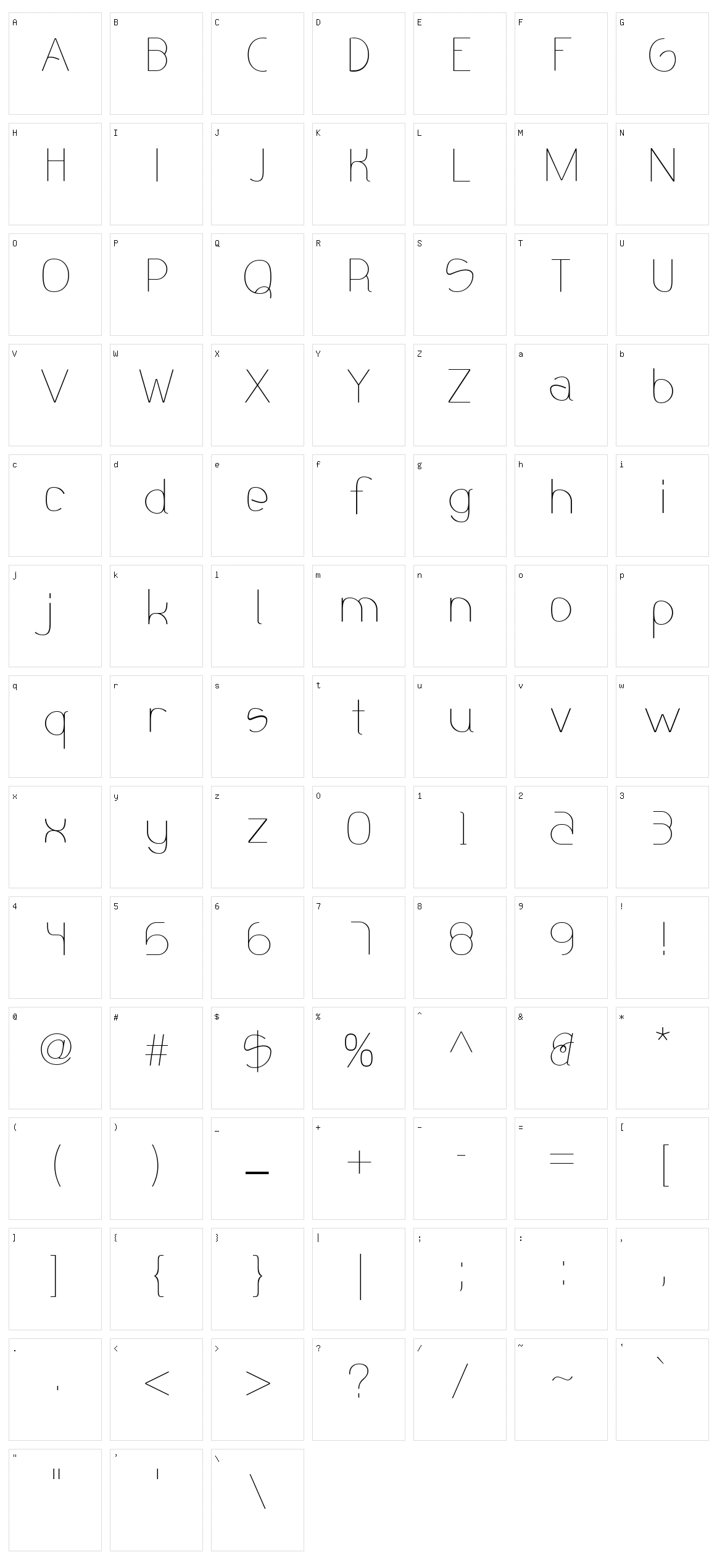 Olgassys Character Set