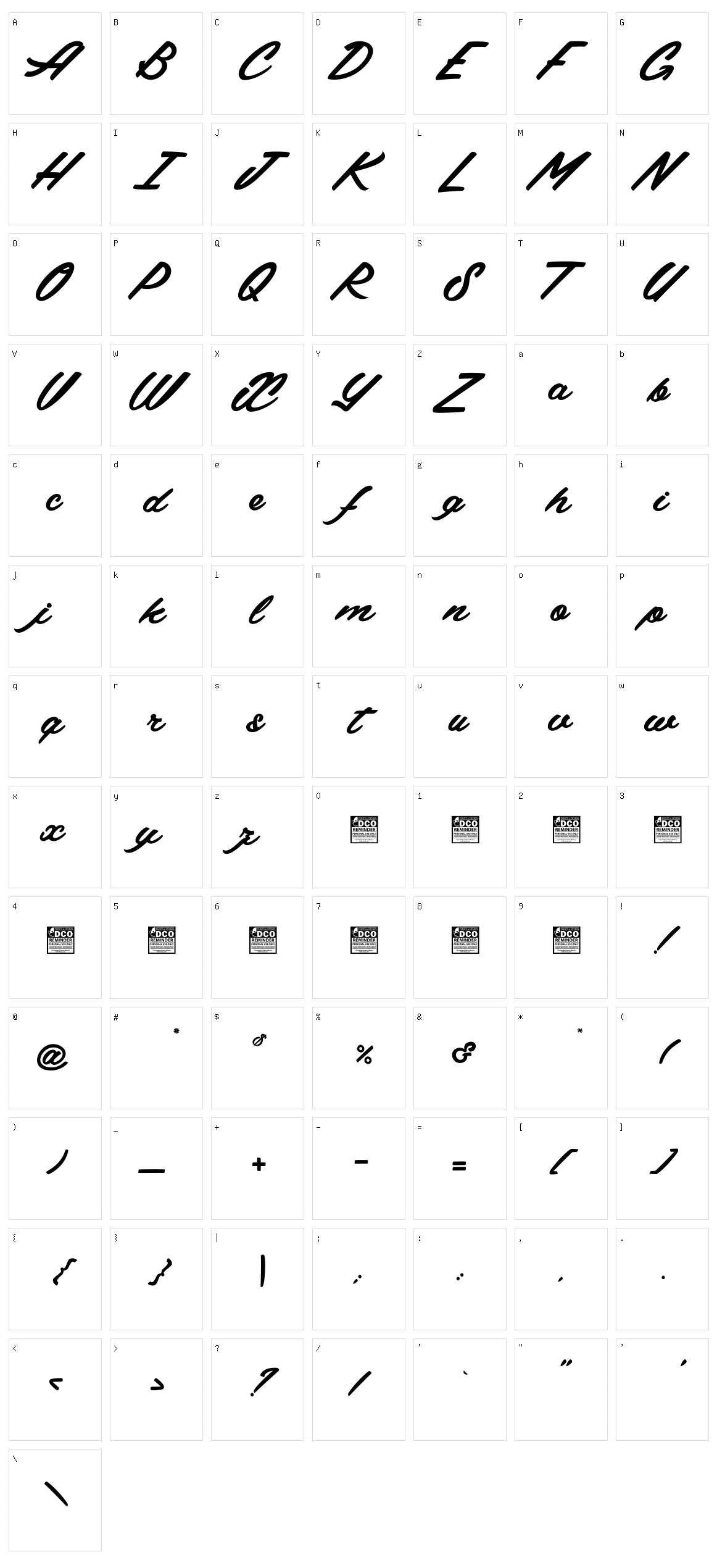 Classico Character Set