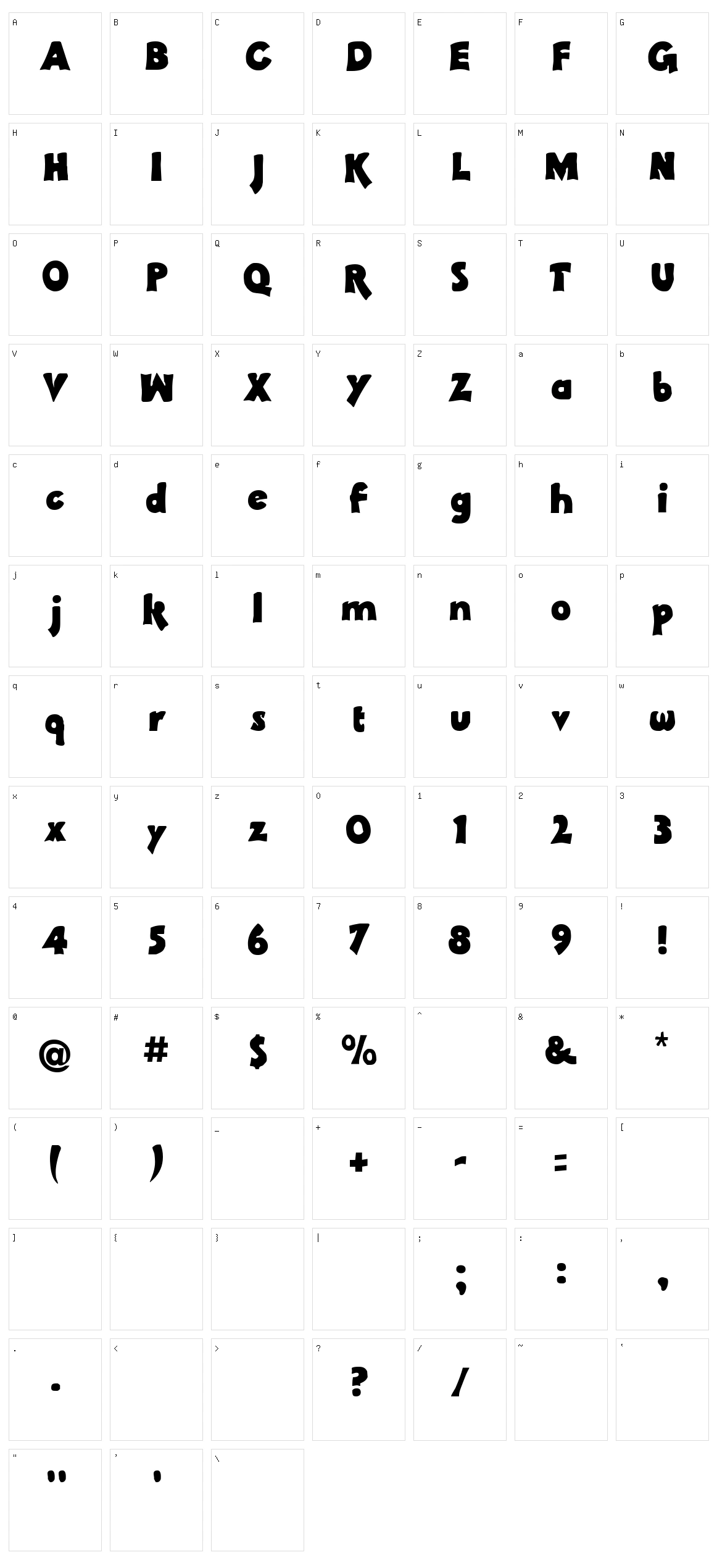 Pachyderm Character Set