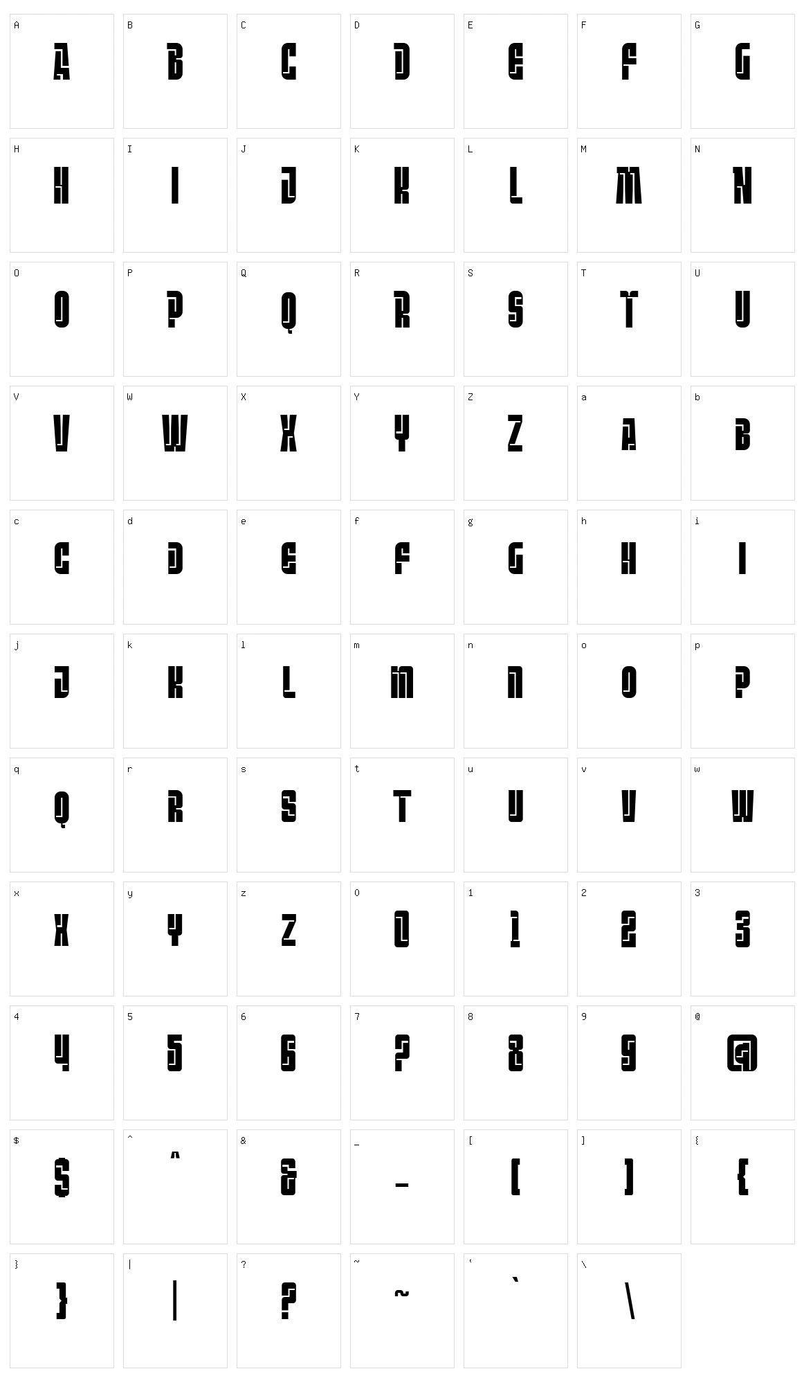 Pairich Character Set