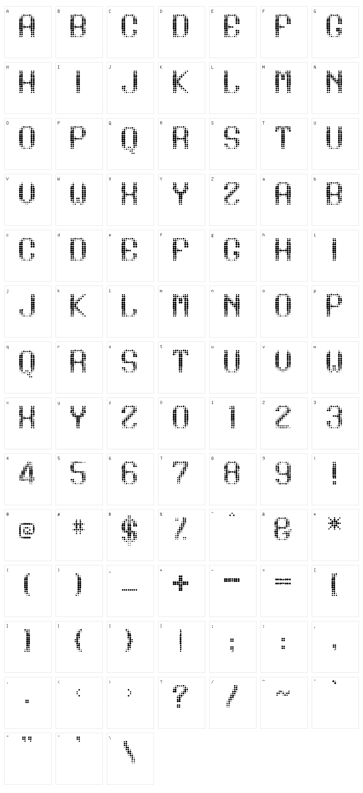 Pallini Character Set