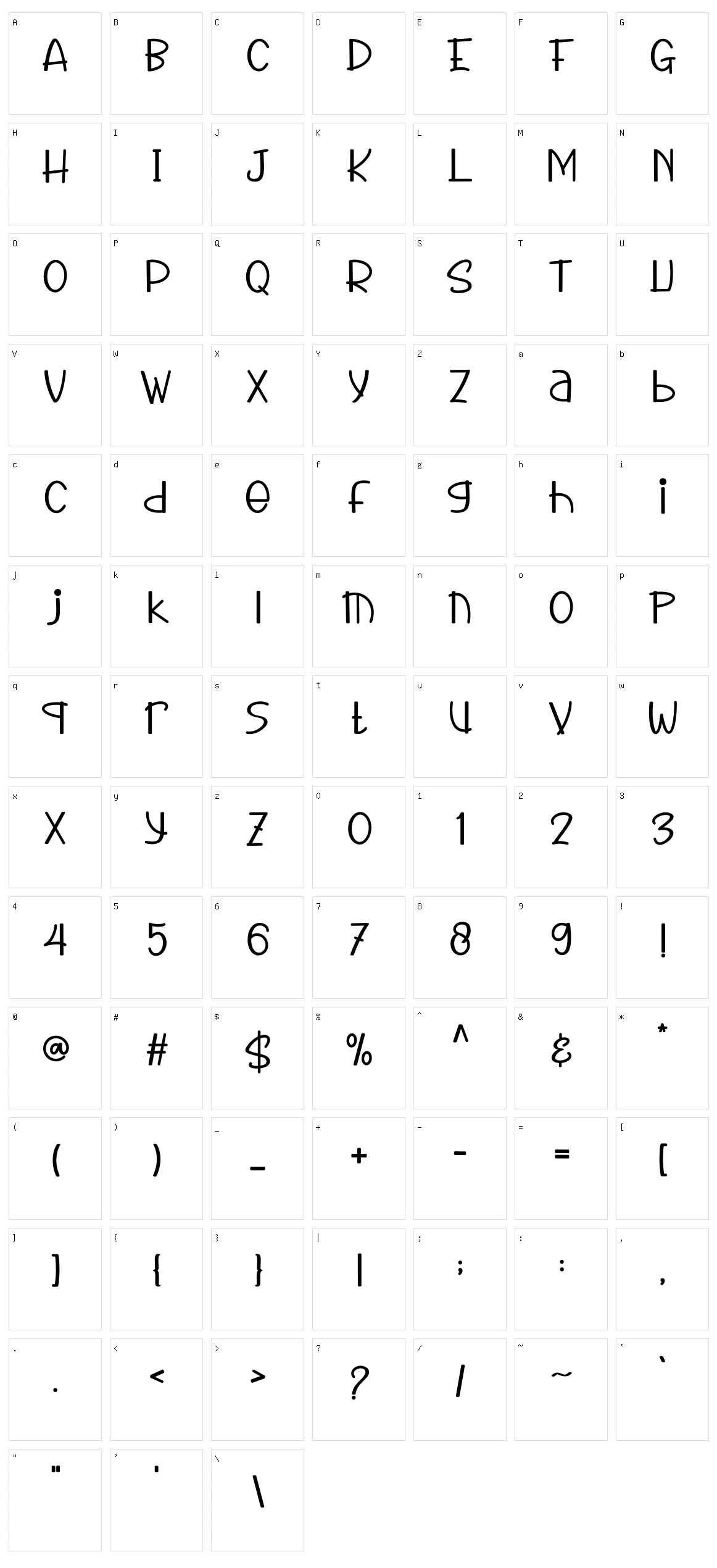 Pamela Character Set