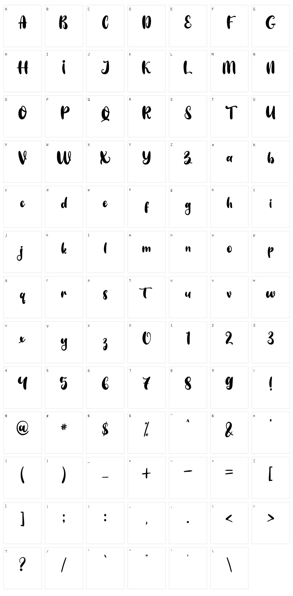 Tropical Display Character Set