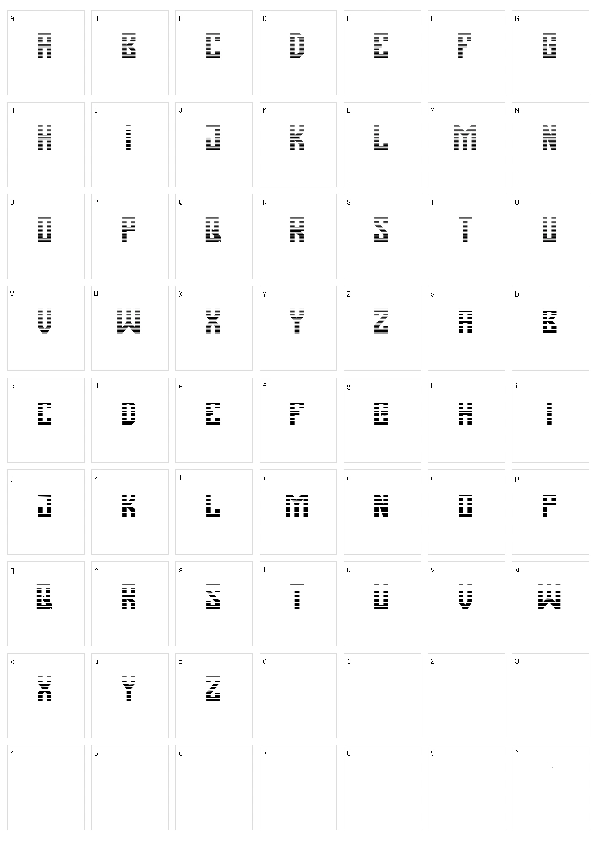 Pasatona Character Set