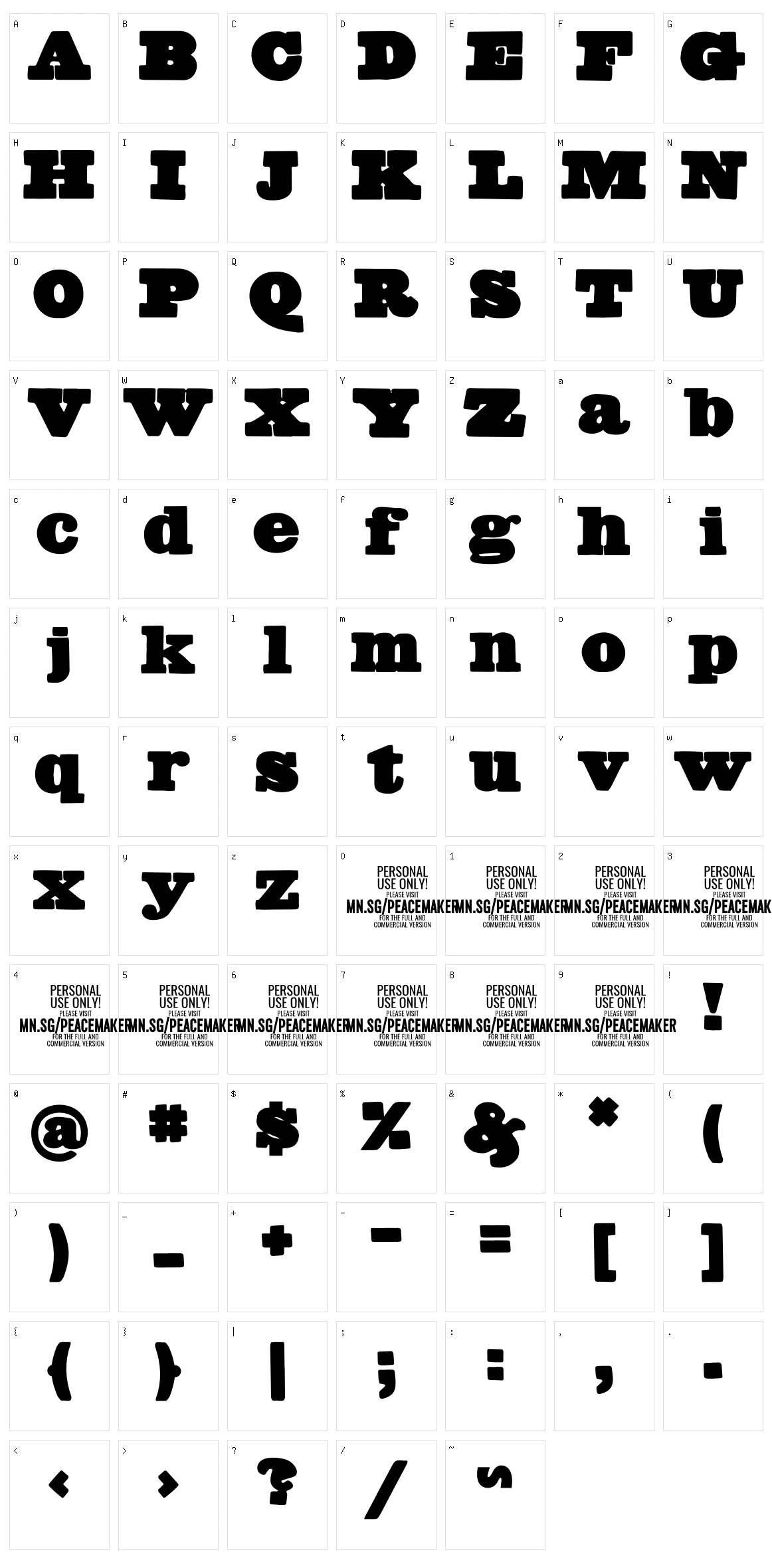 Peacemaker Character Set