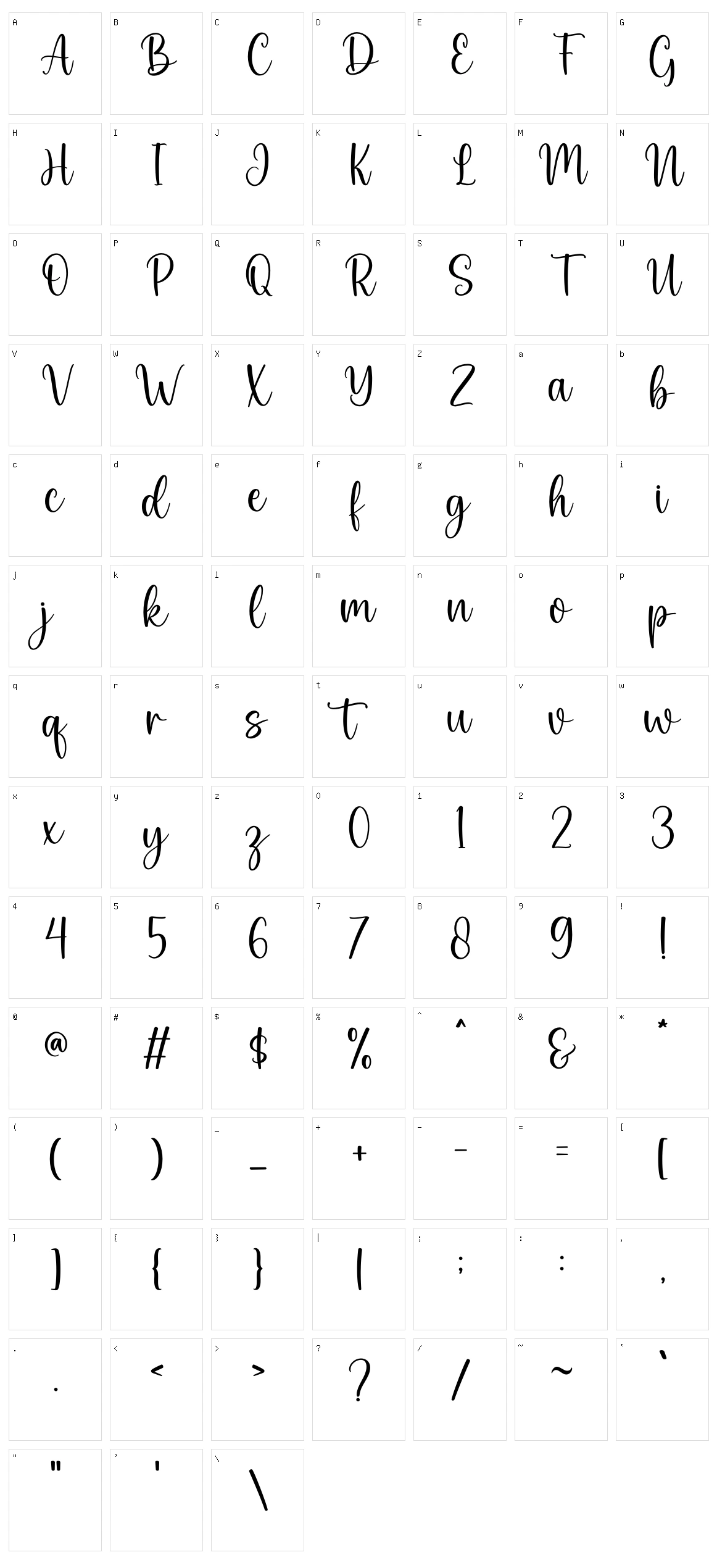 Estela Character Set