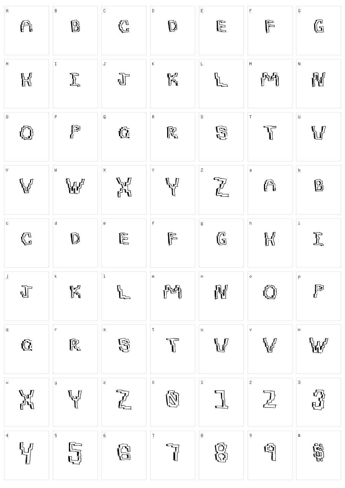 Pixel Draw Character Set