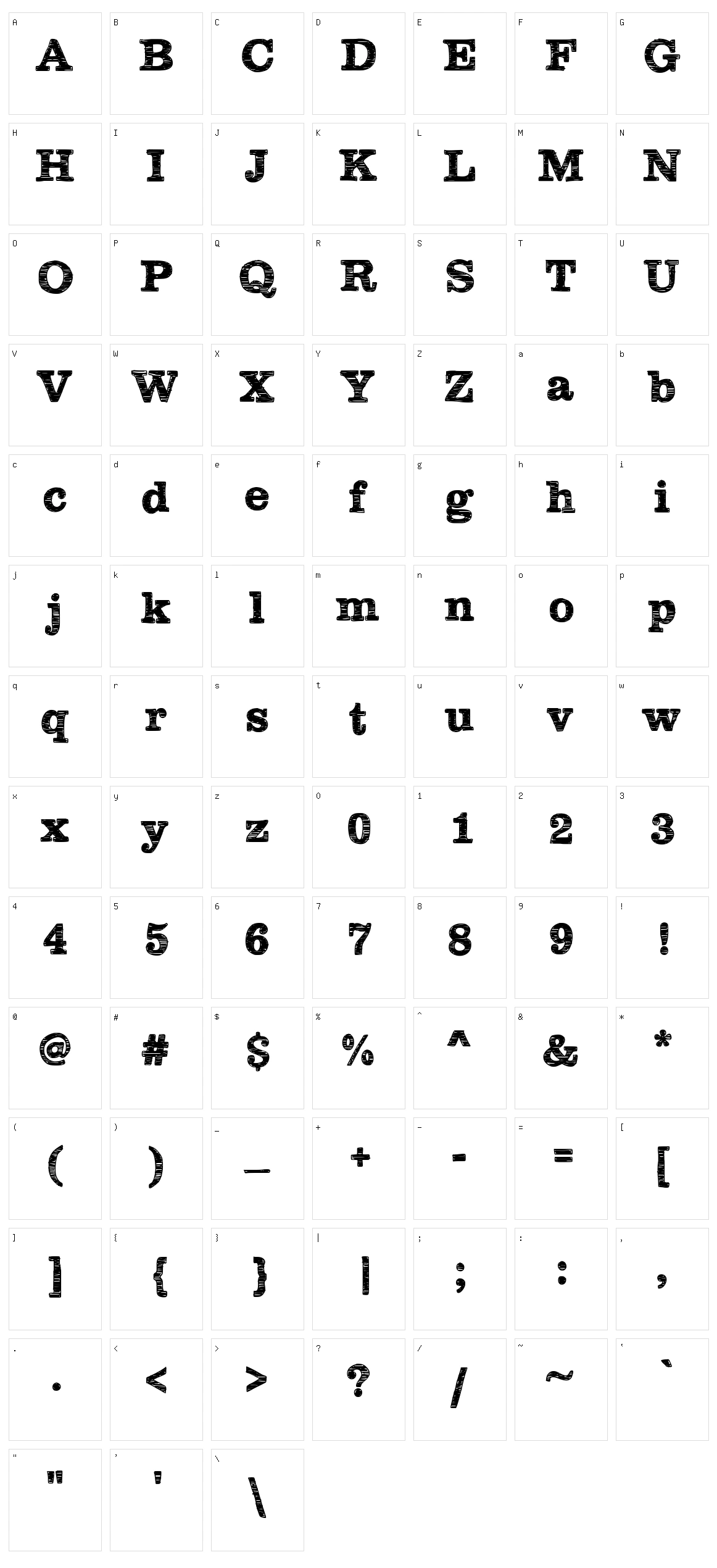Plateaux Character Set