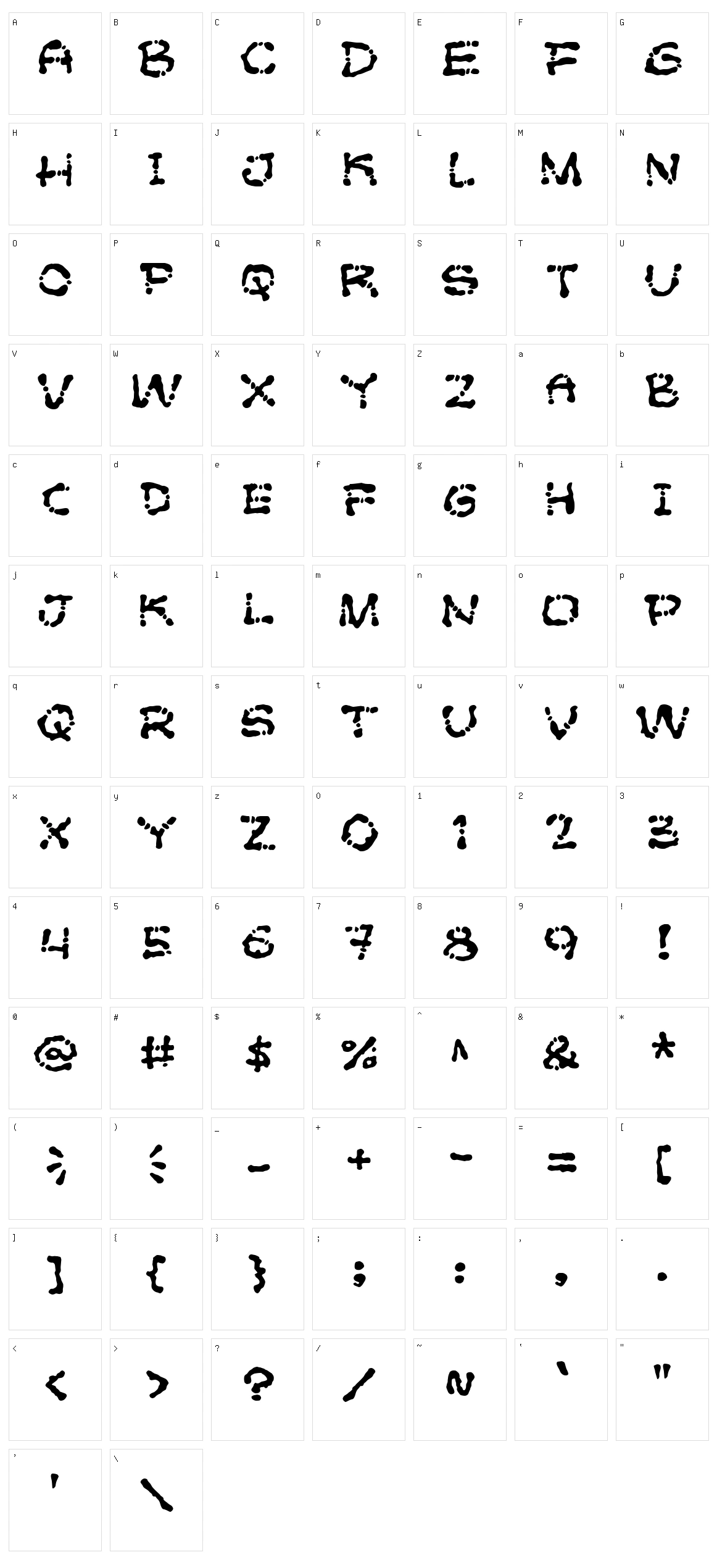 Poft Sarade Character Set