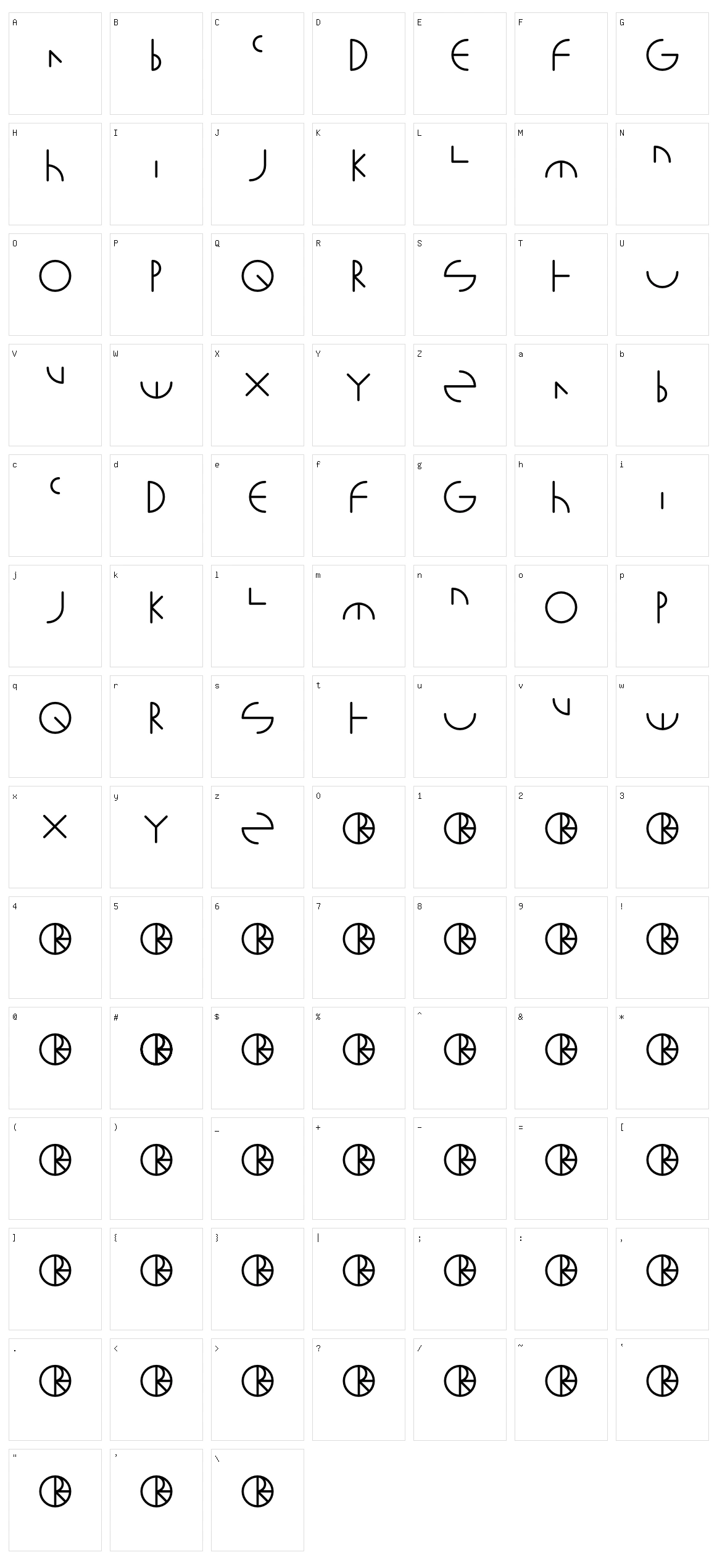 Polaroid Character Set