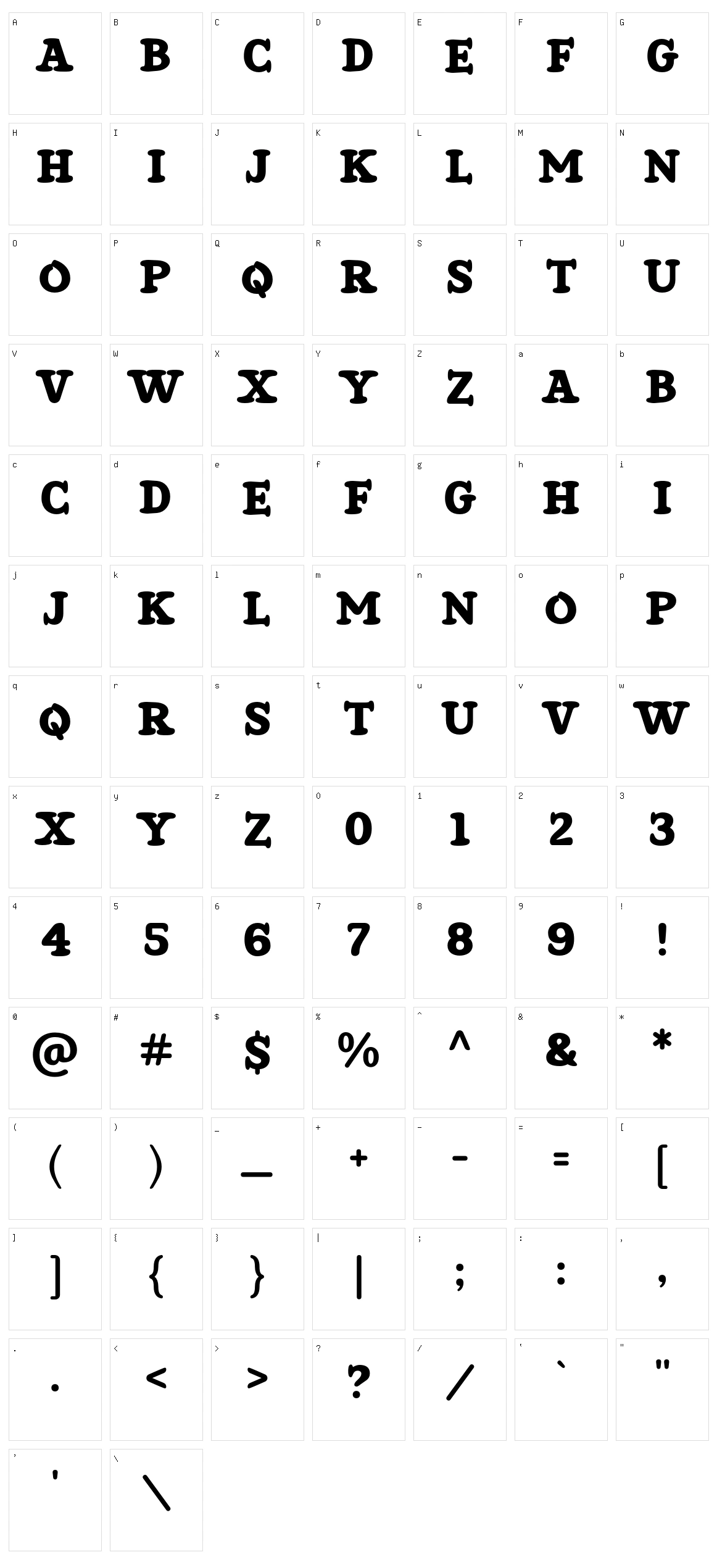 Pop Mine Character Set