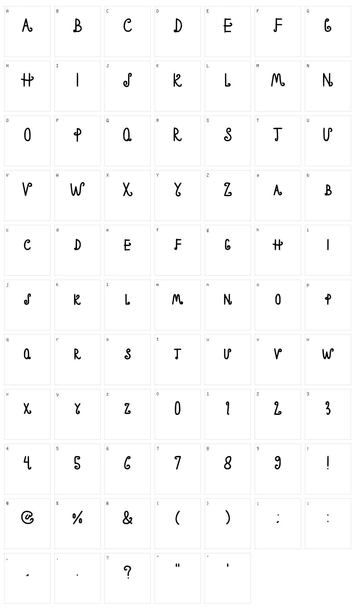 Pricilial Character Set