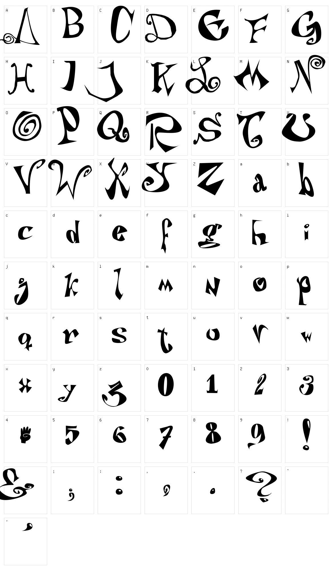 Puteiro Anarquista Character Set