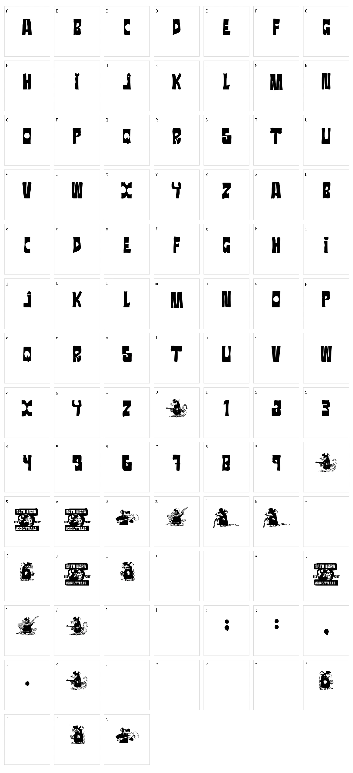 Rata Negra Character Set