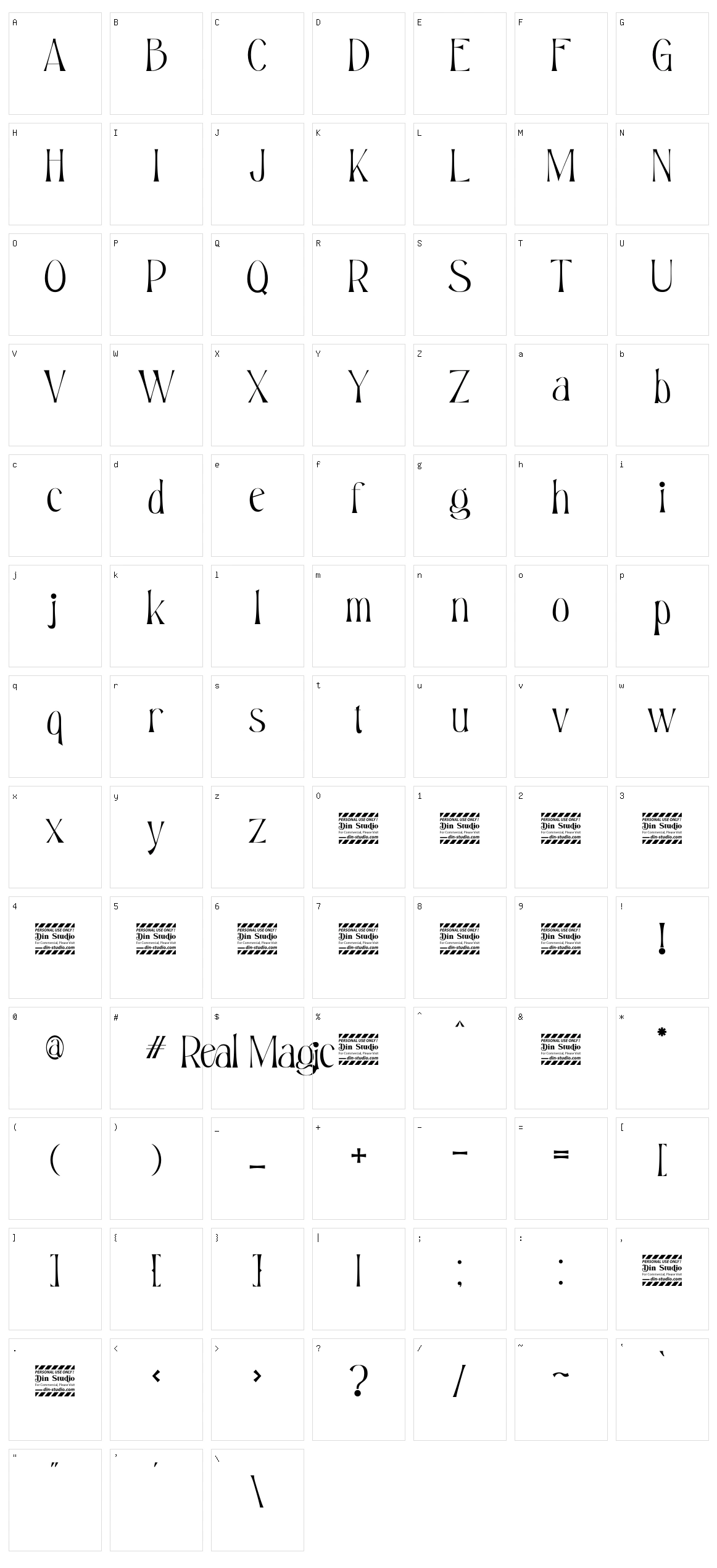 Real Magic Character Set