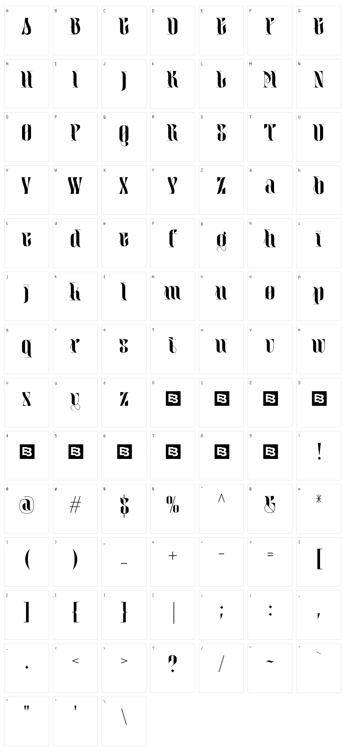 Realitas Character Set