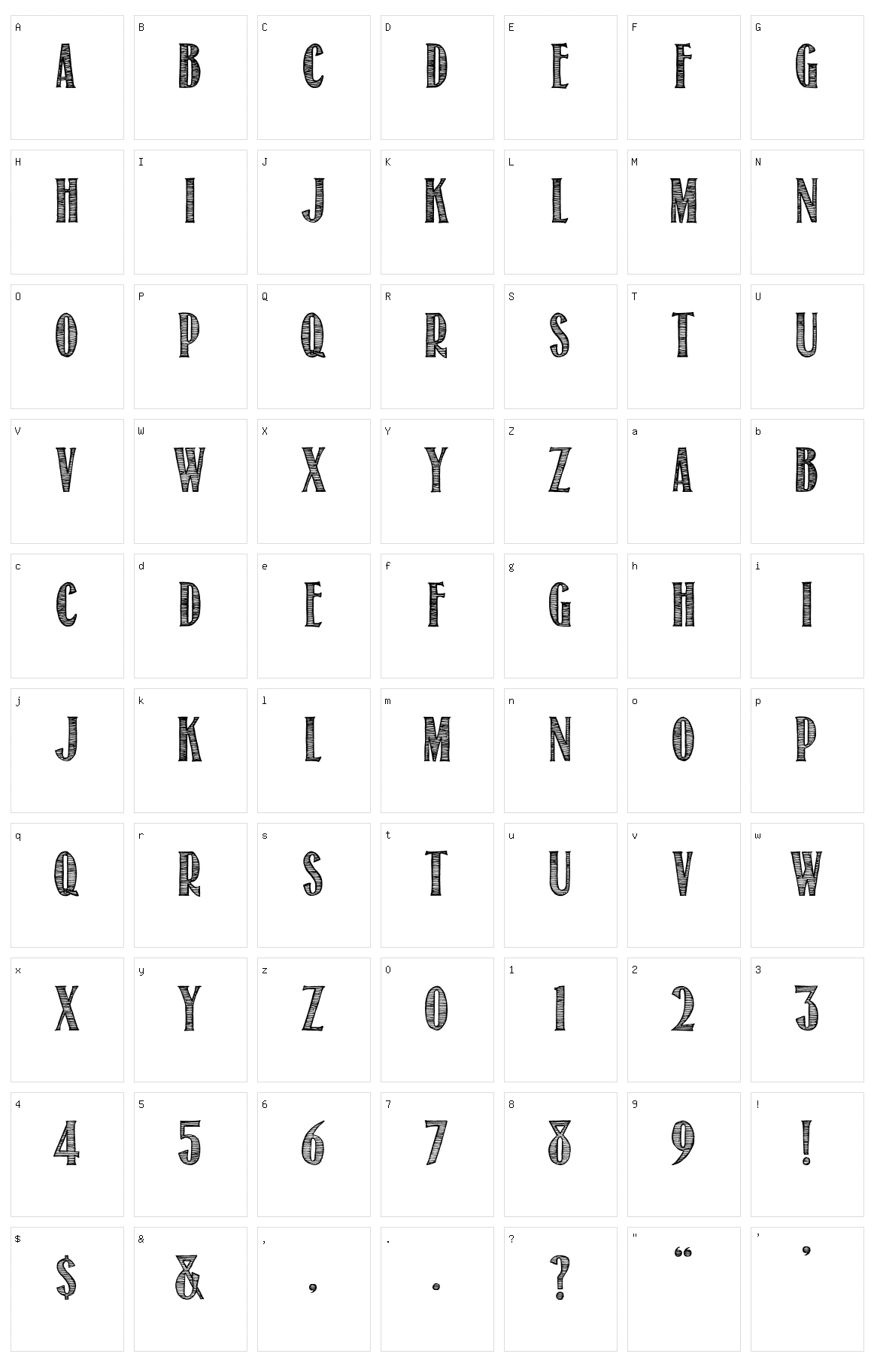 Return To Sender Character Set