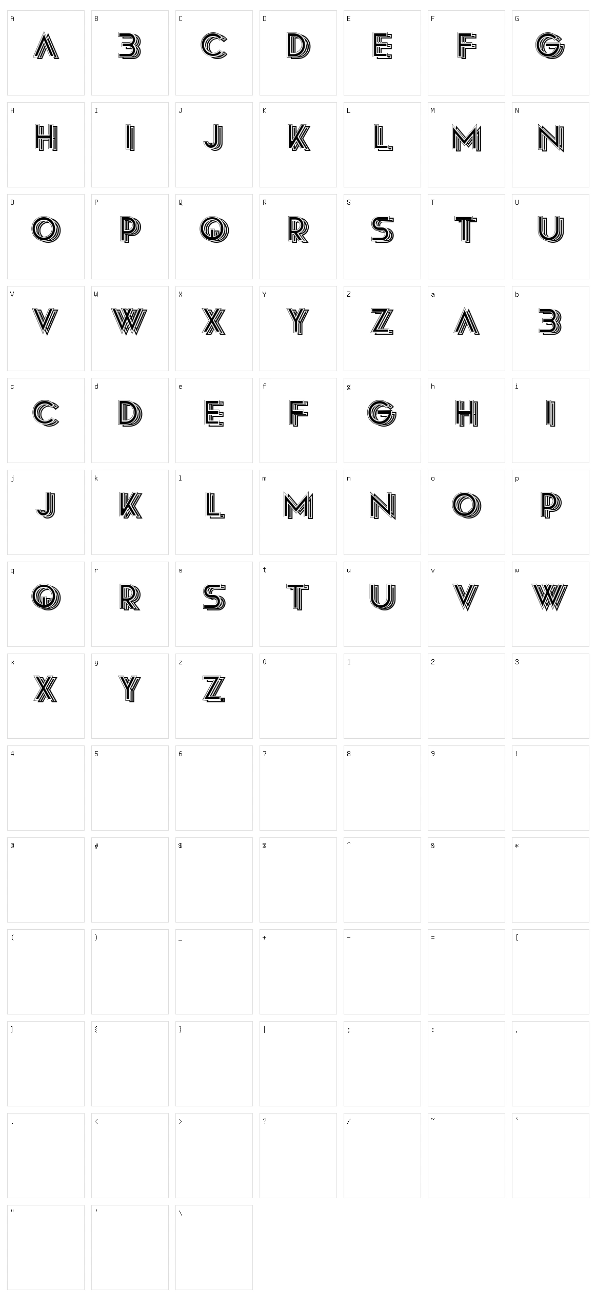 Riviera Character Set