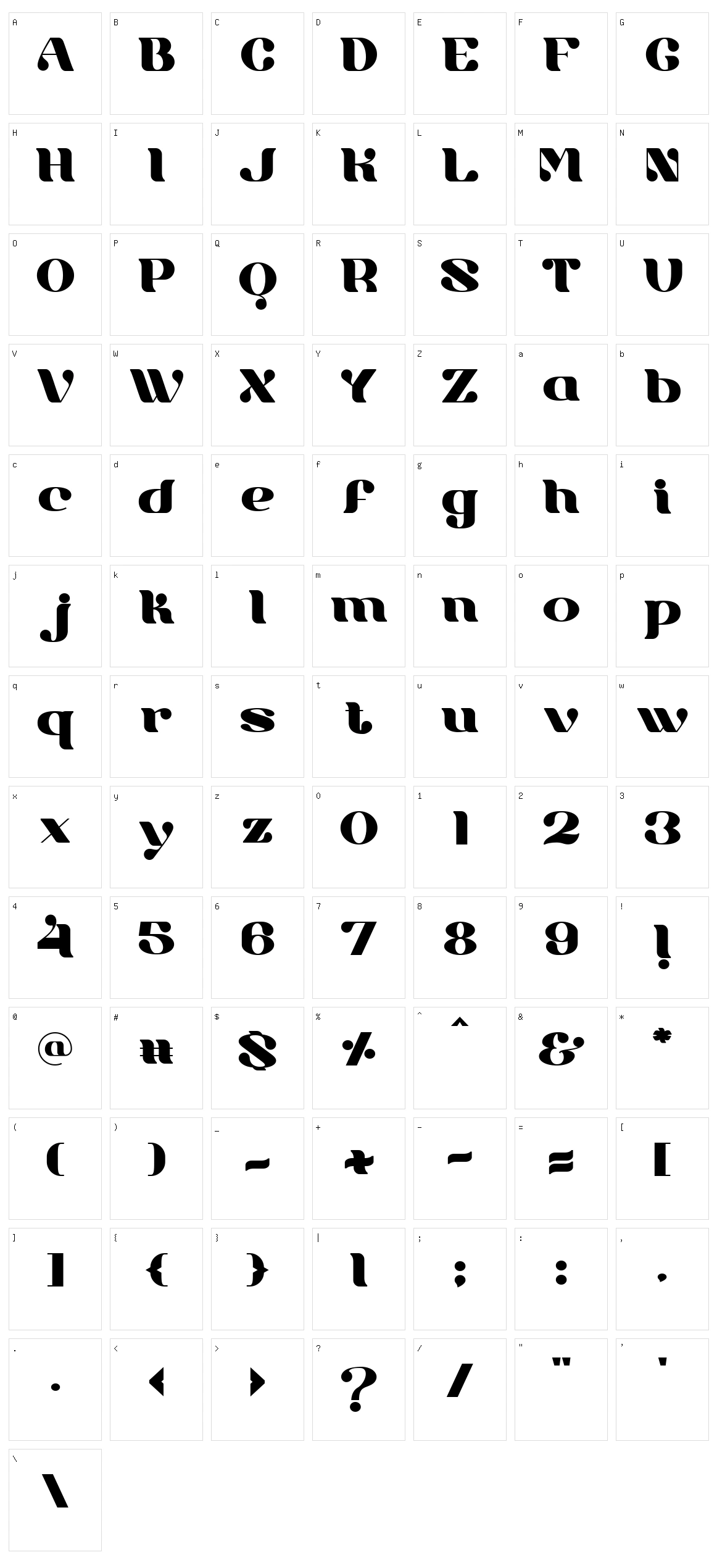 Rochalle Character Set