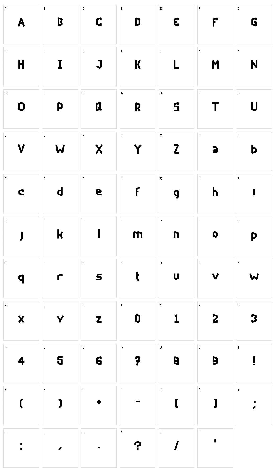 Rockfire Character Set