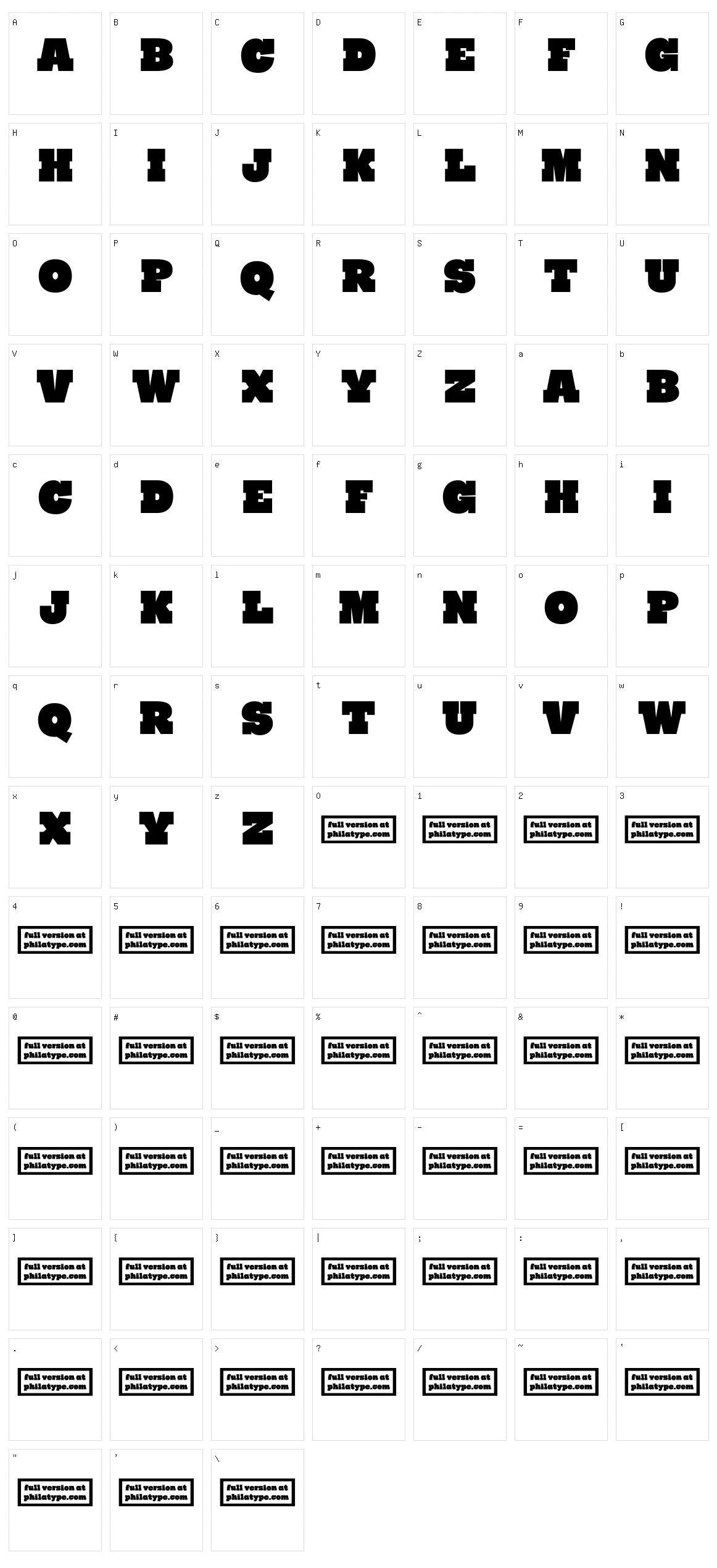 Ryno Slab Character Set