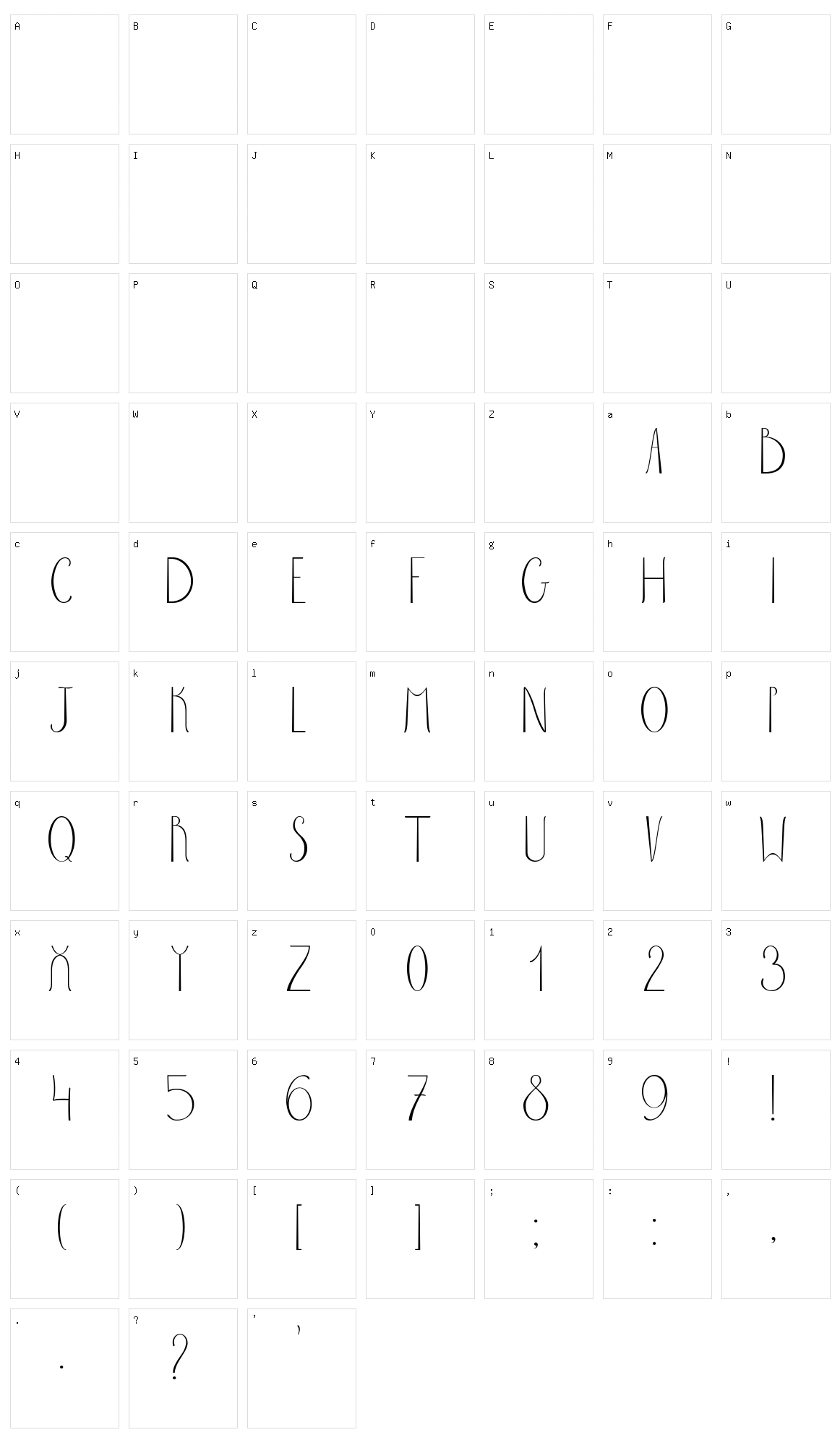 Sabrina Character Set