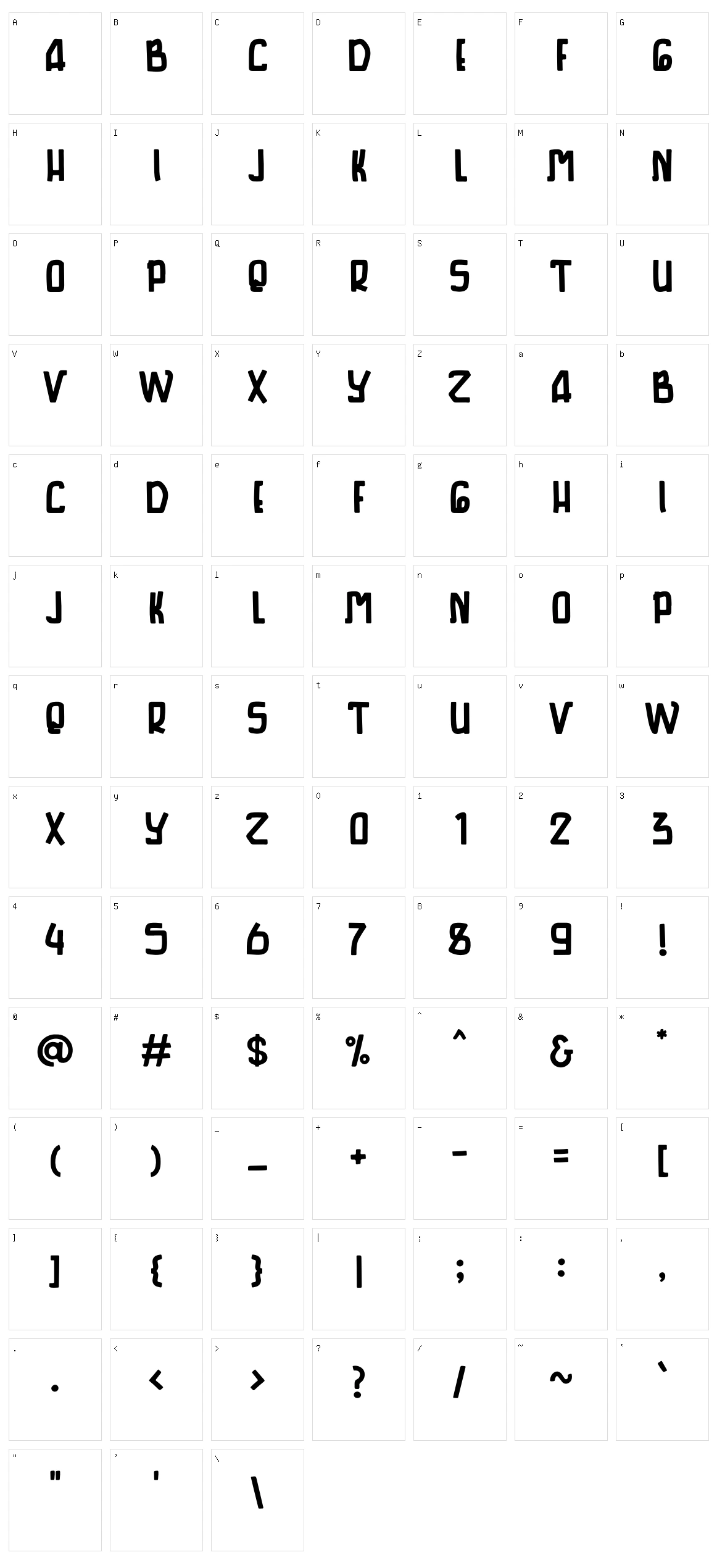 Saburo Character Set