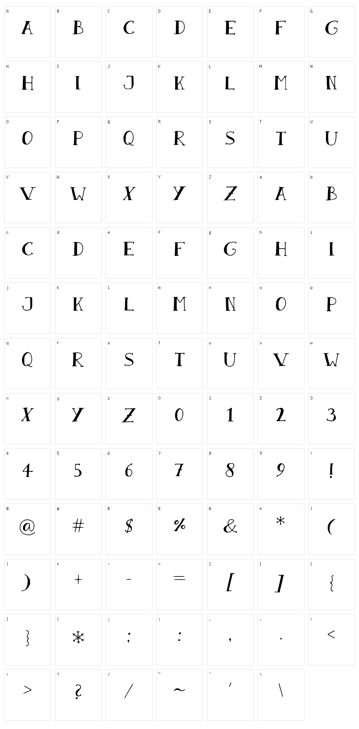 Sandwich Paper Character Set