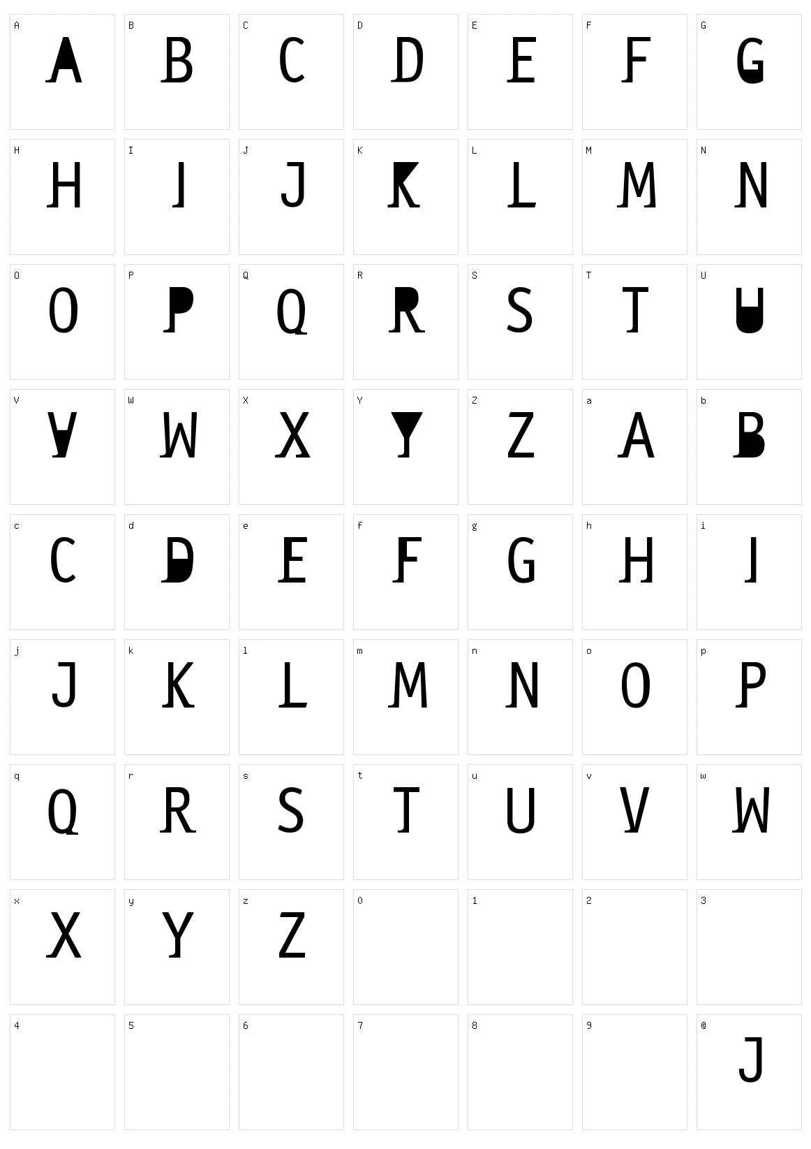 Saneserif Character Set