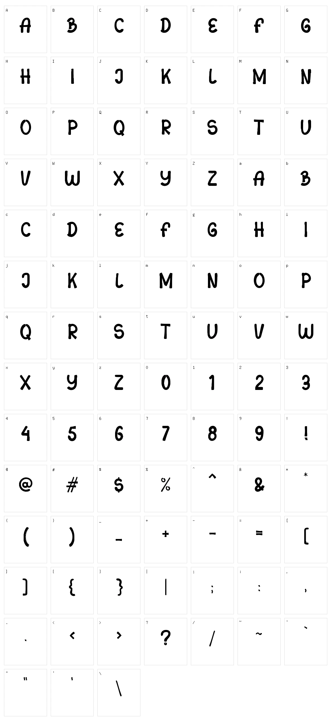 Sans Autumn Character Set