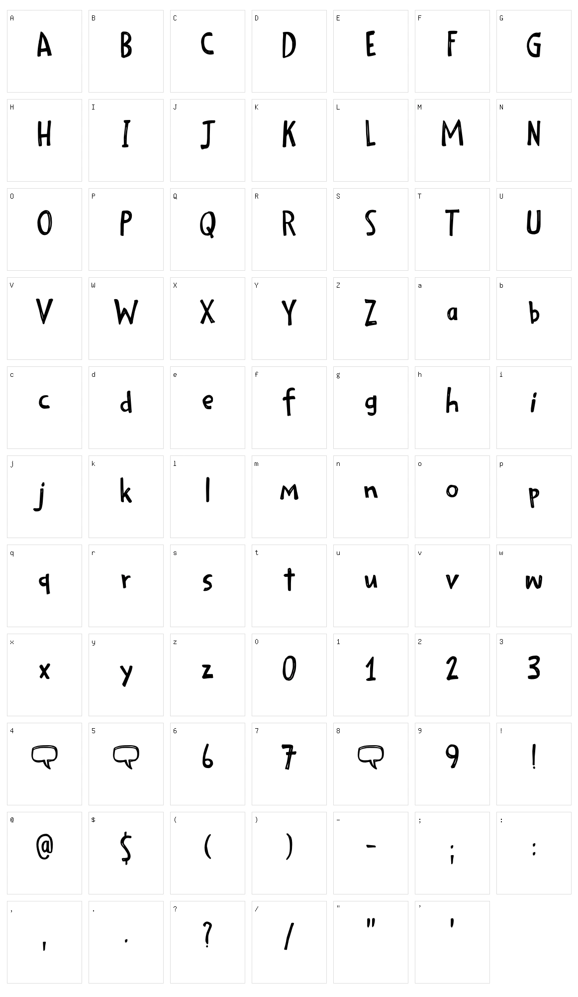 Scribble Note Character Set