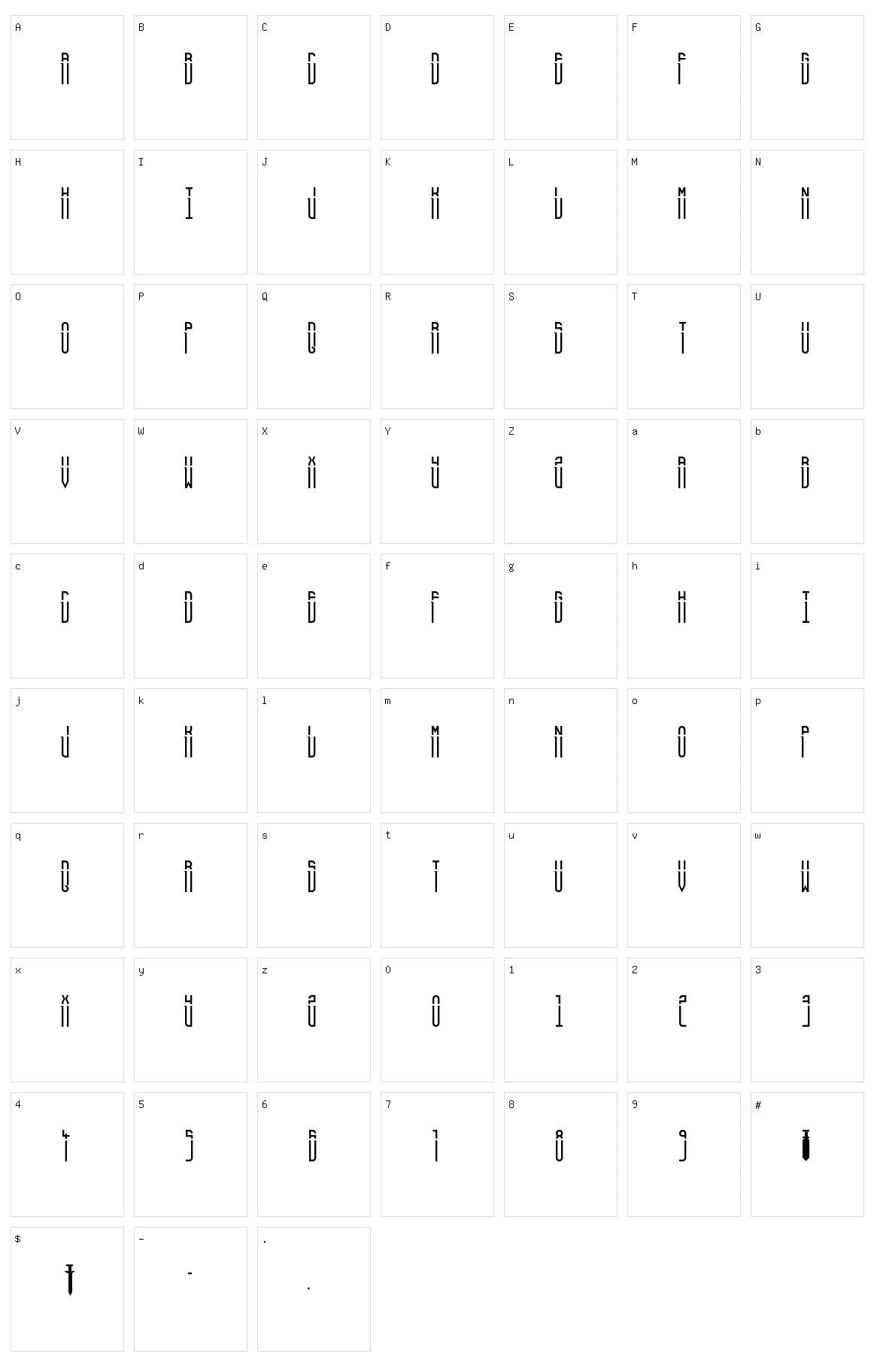 Severed FS Character Set