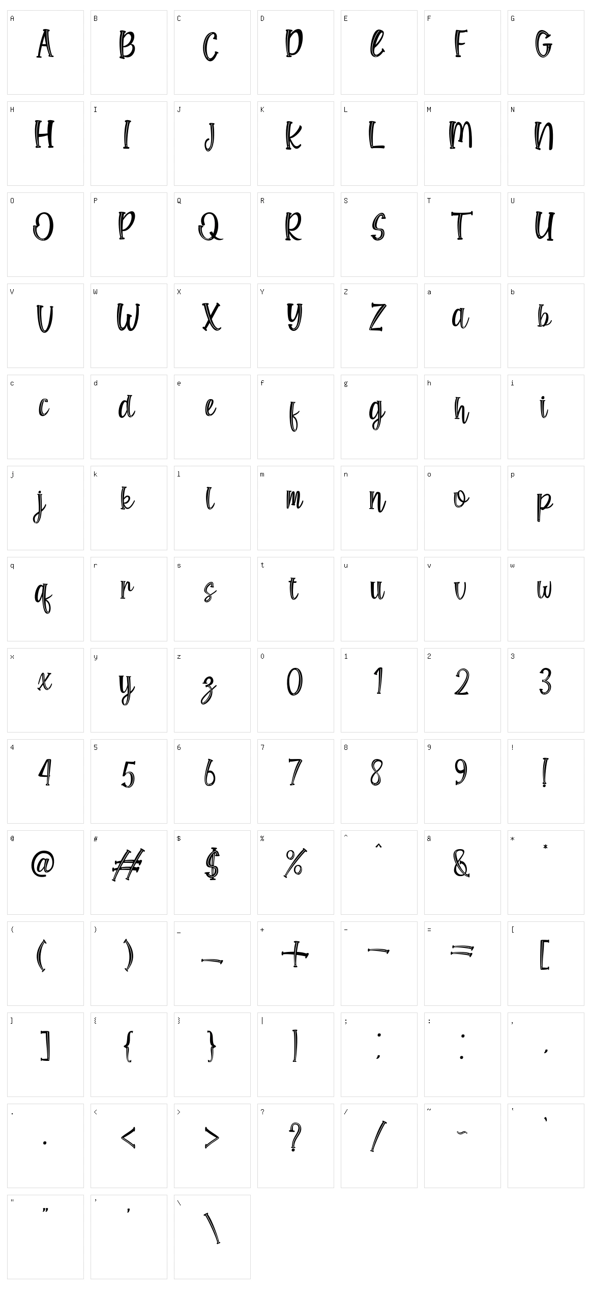 Shine Bloom Line Character Set