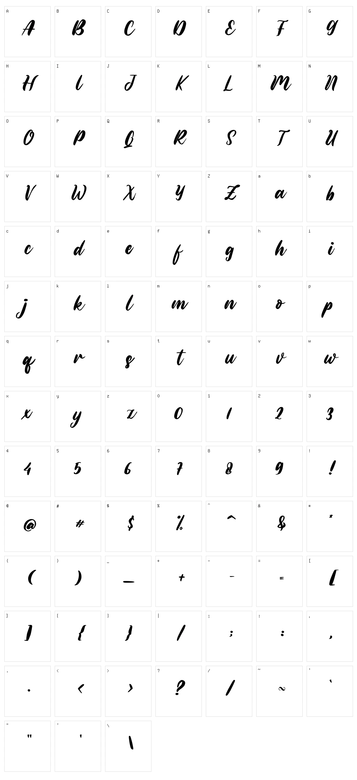 Marigold Character Set