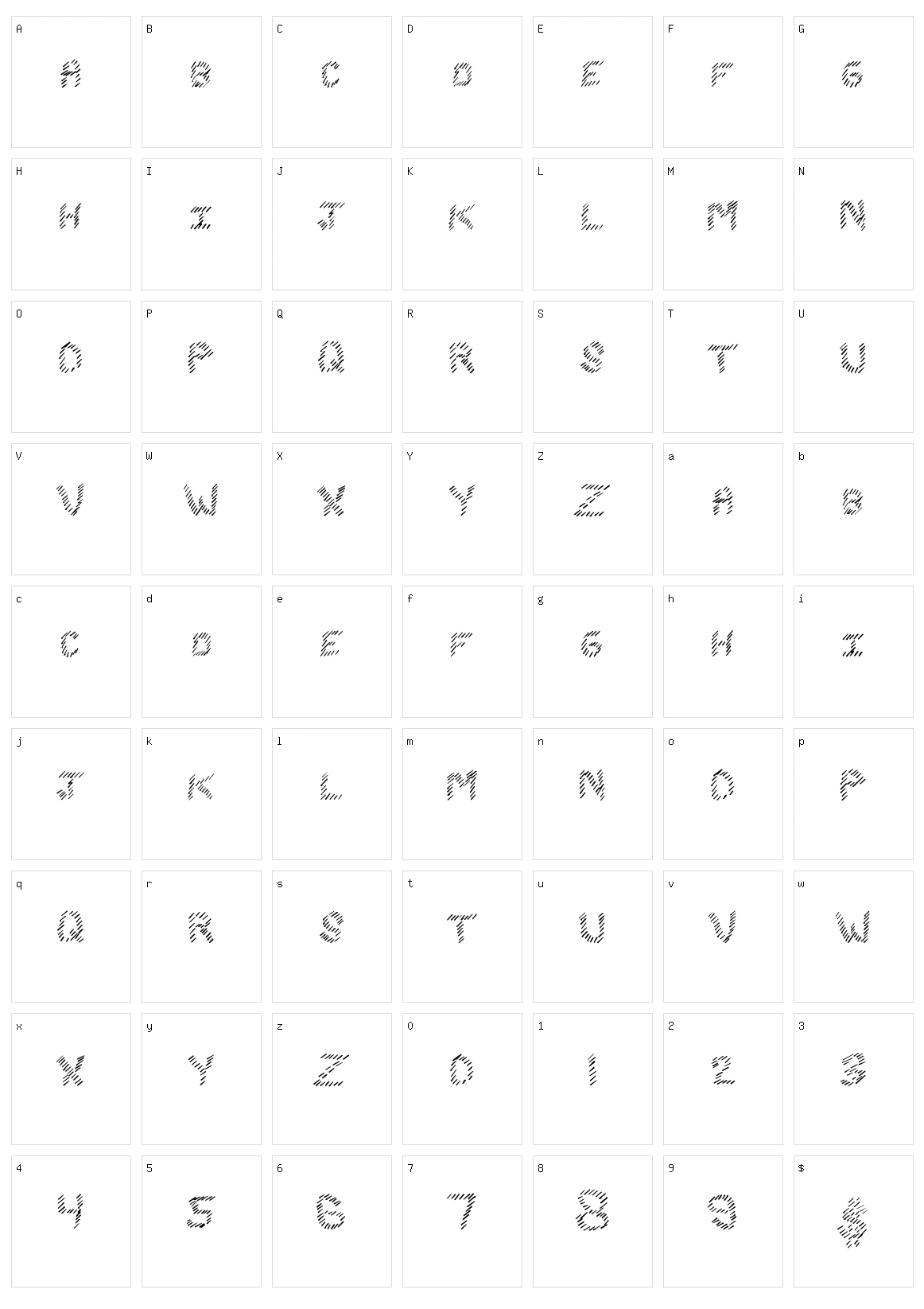 Slash King Character Set