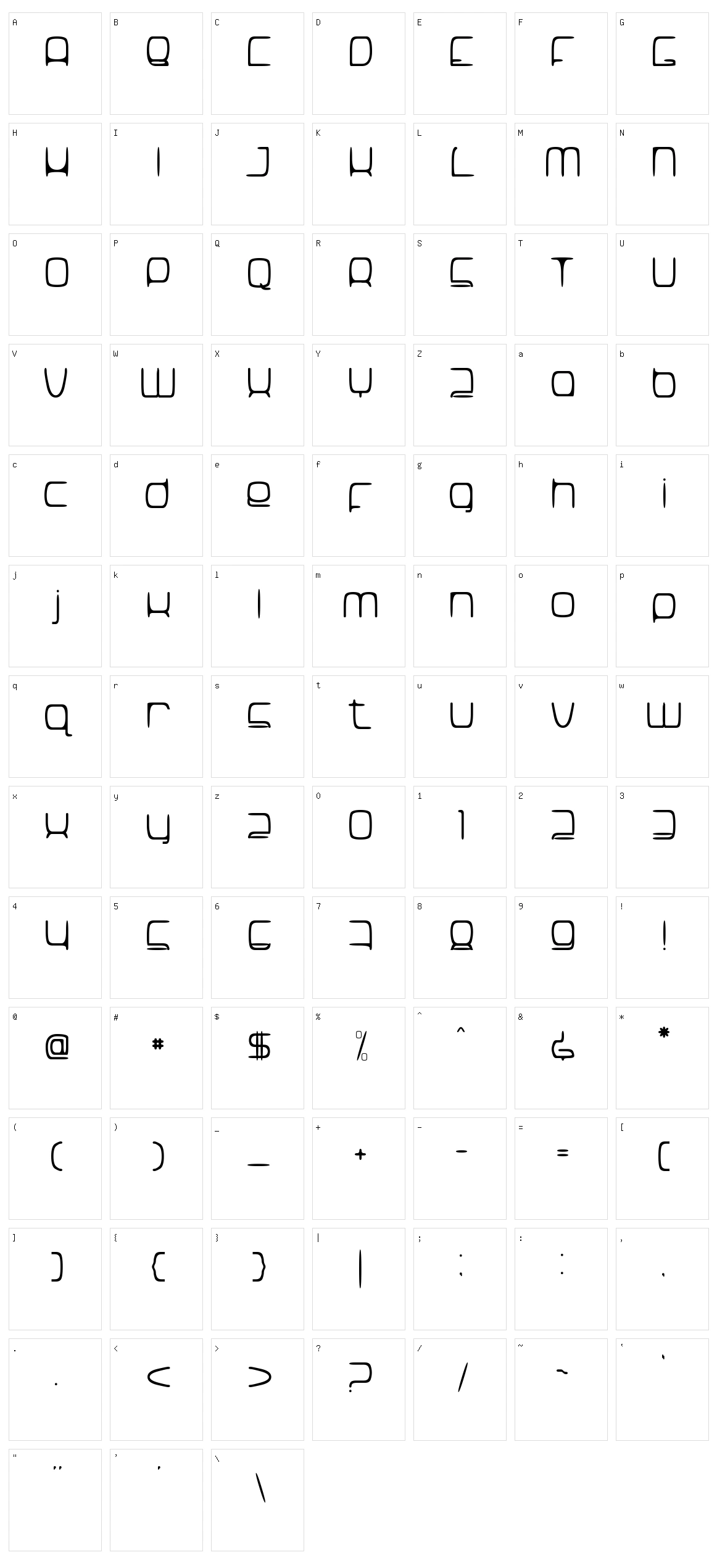 Snorg_002 Character Set