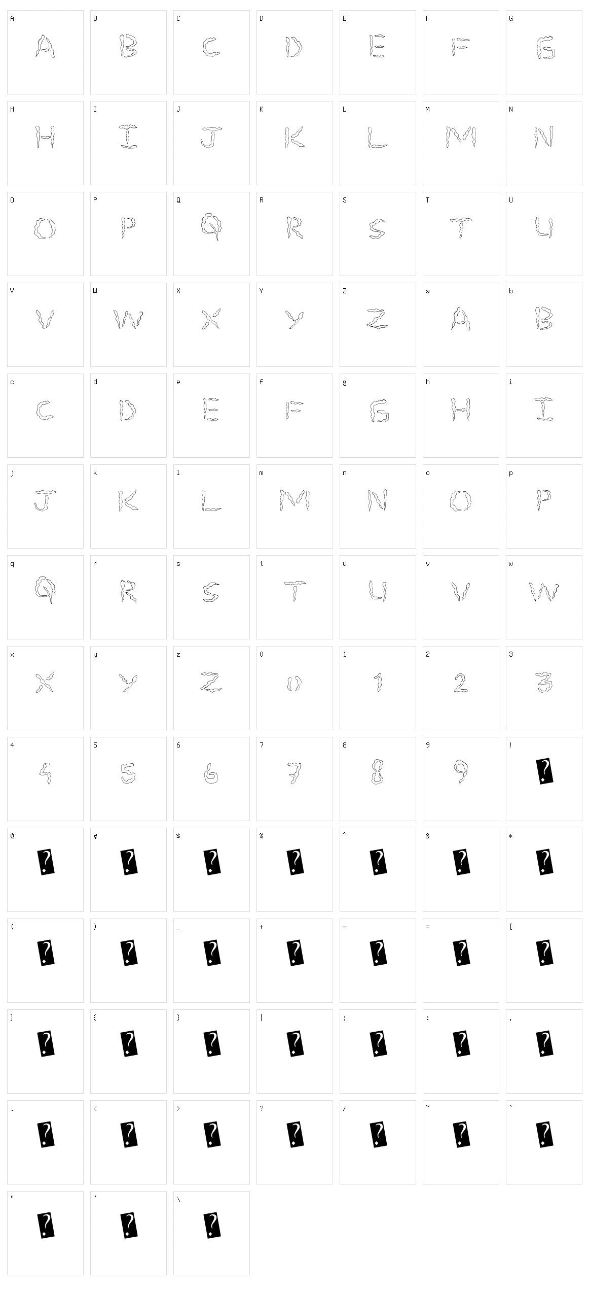 Spooky Stencil Character Set