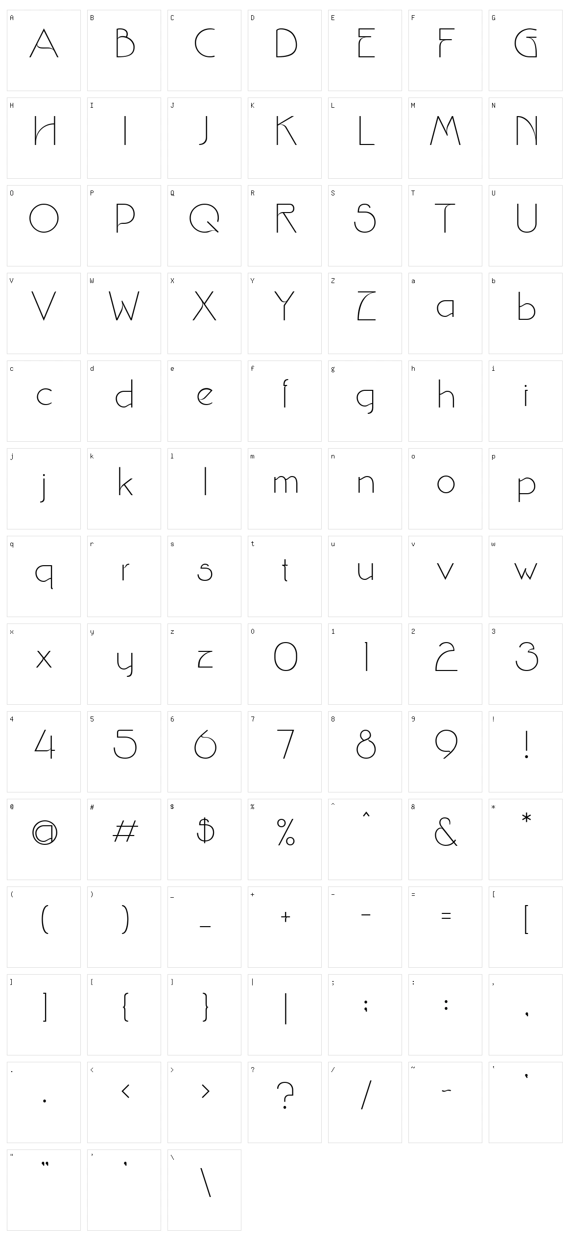 Srinova Character Set