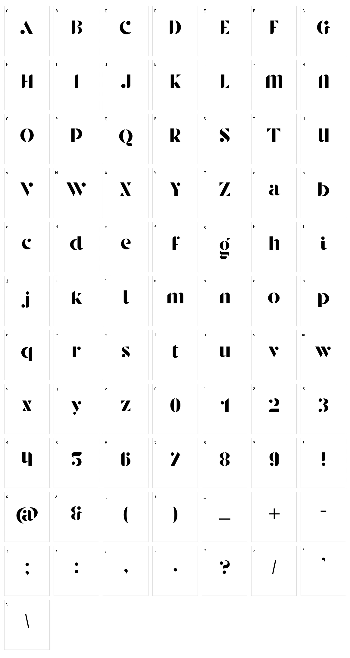 Stanley Character Set