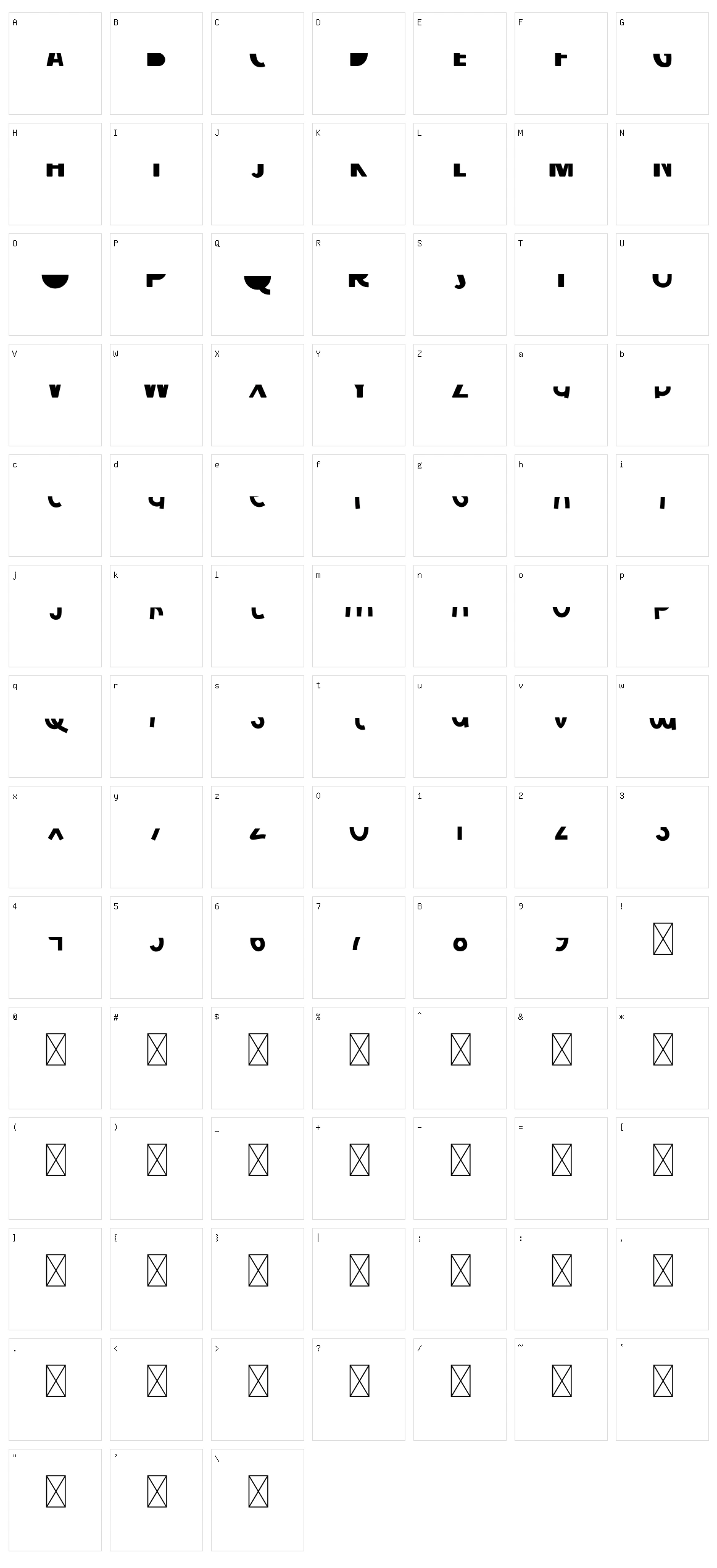 Stripline Character Set