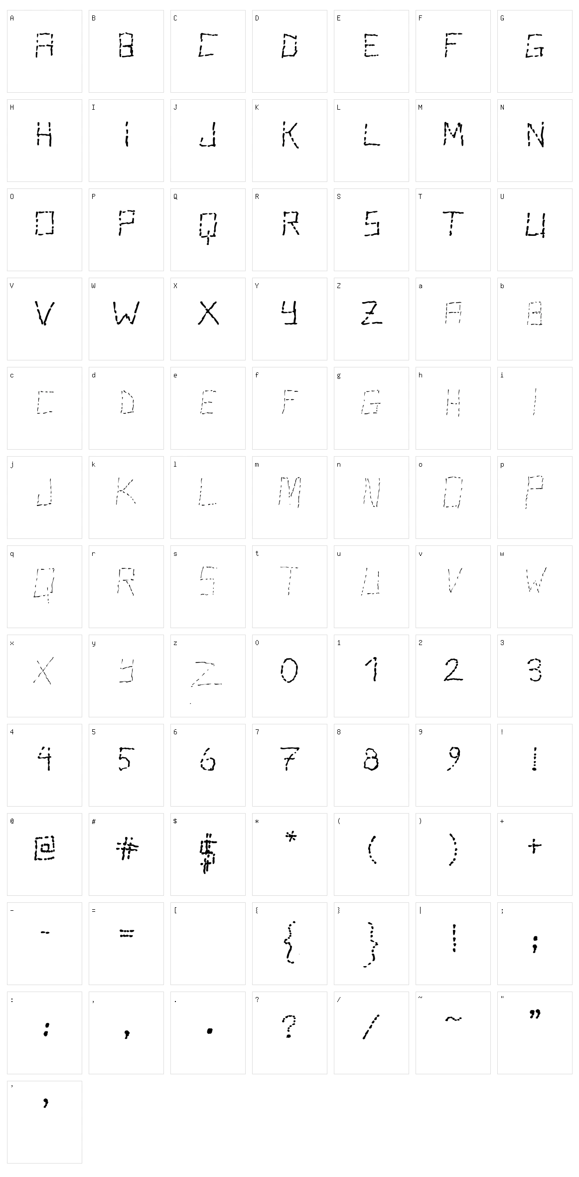 Stutter Character Set