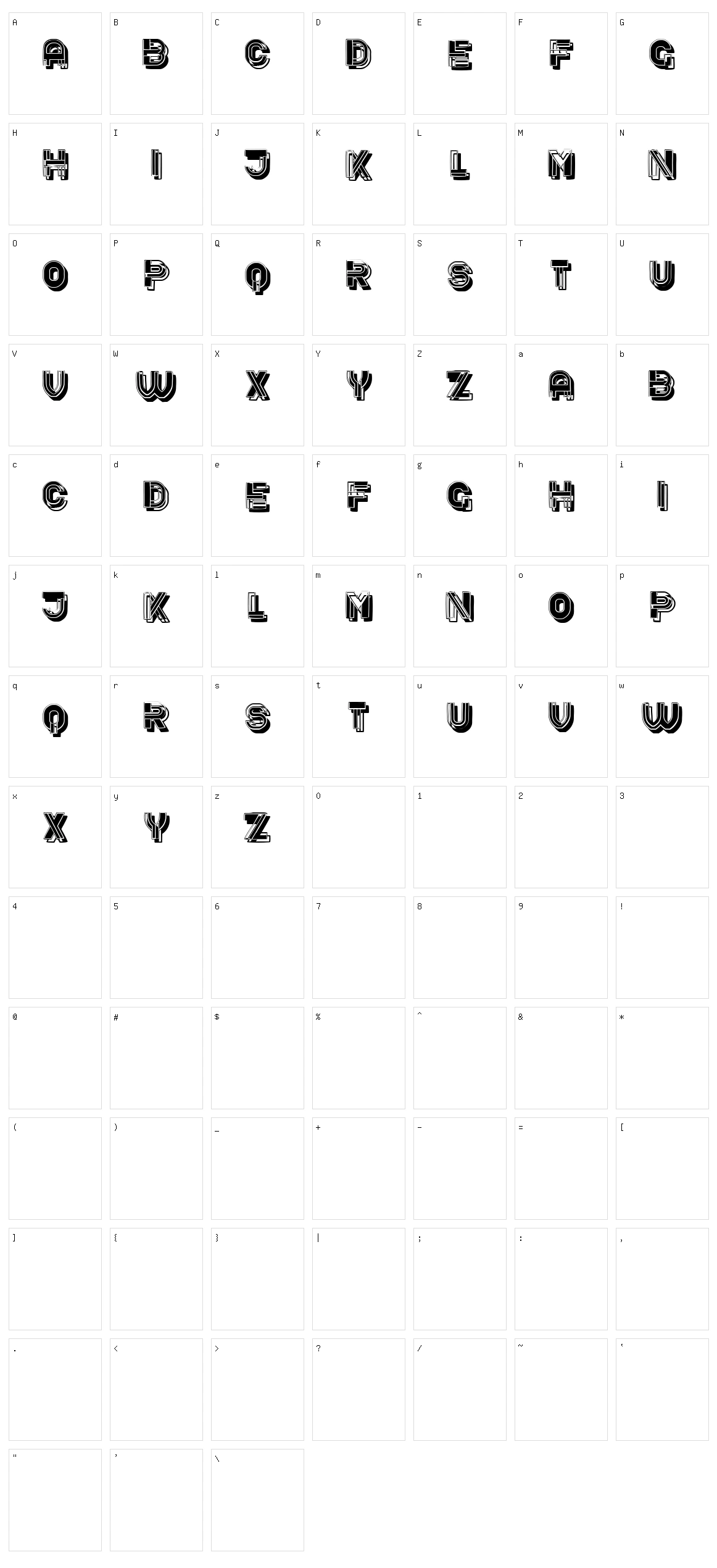 Subway Character Set