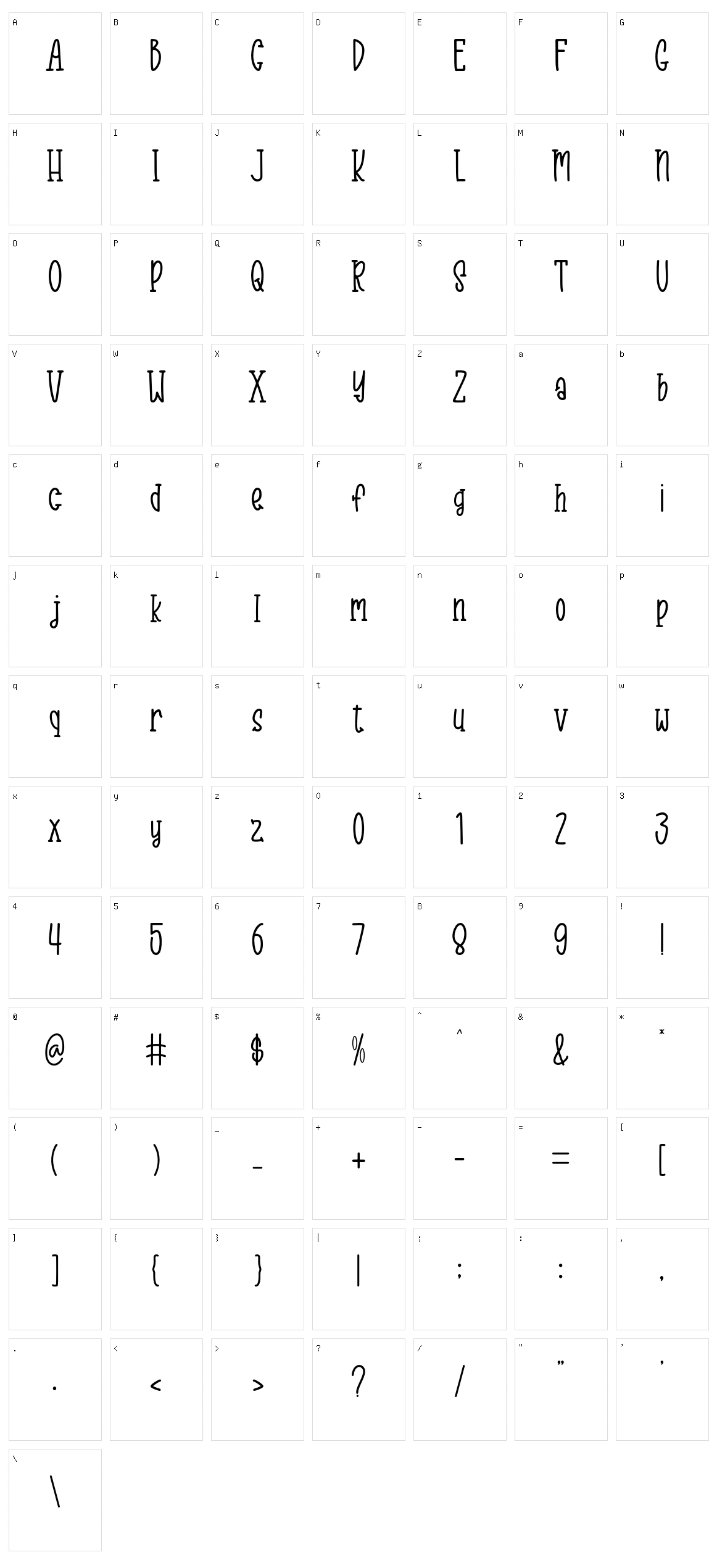 Sunday Special Character Set