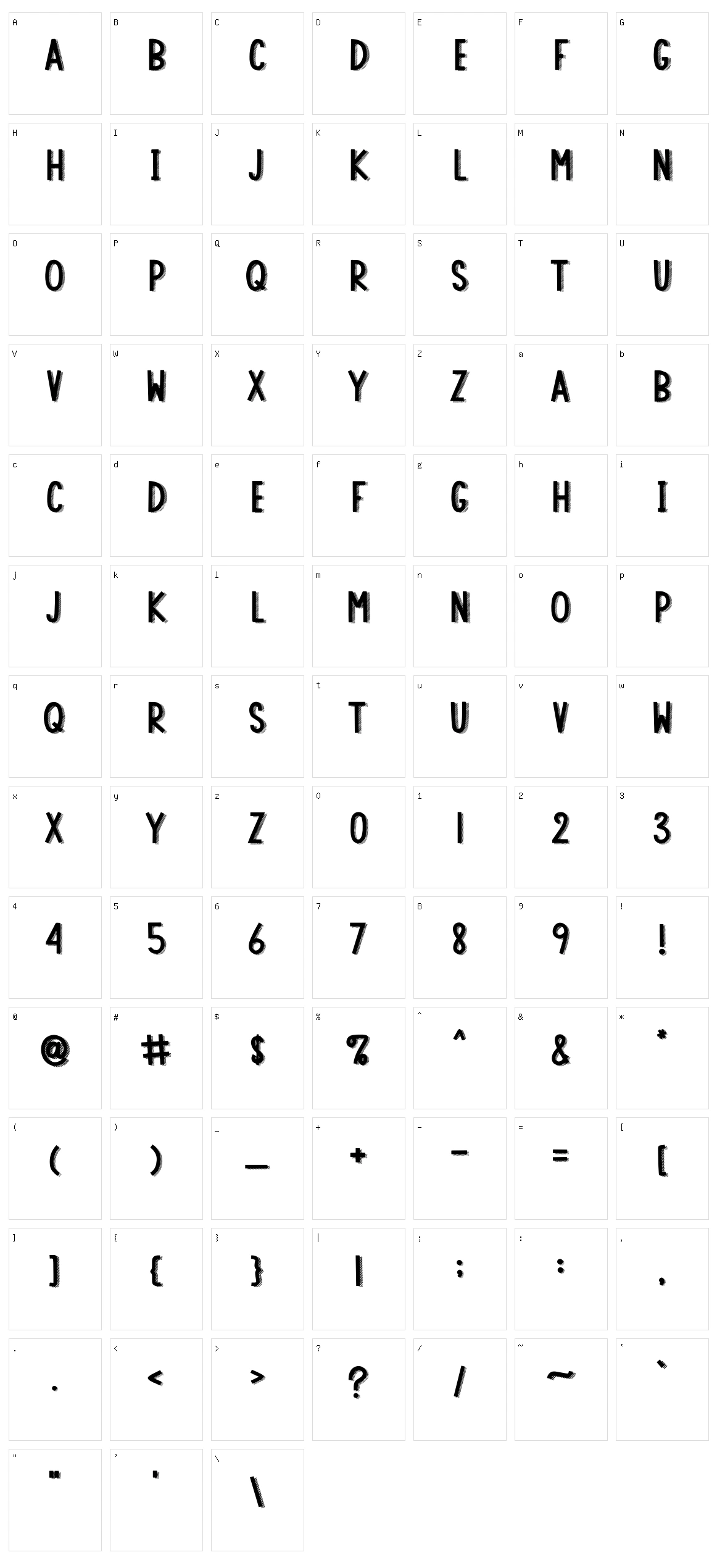 Sunrise Cressda Character Set