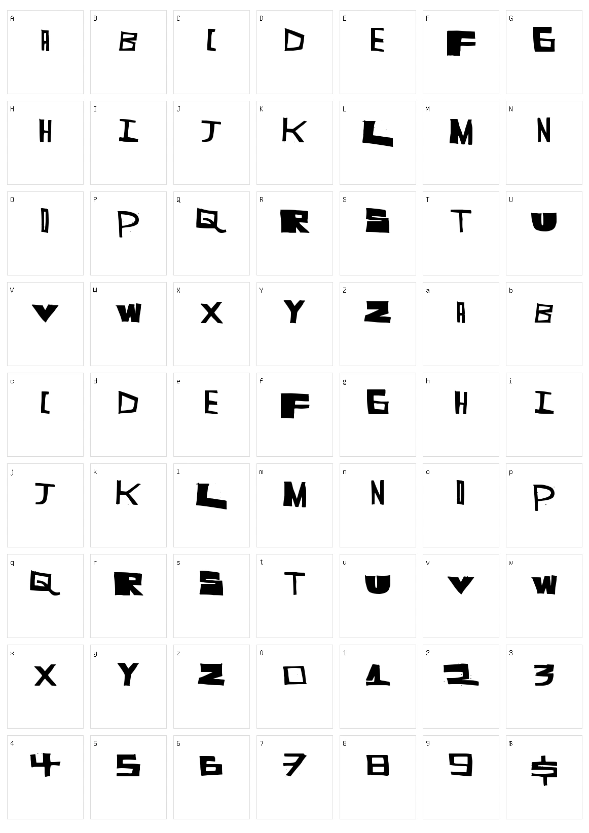 Super Cut Character Set