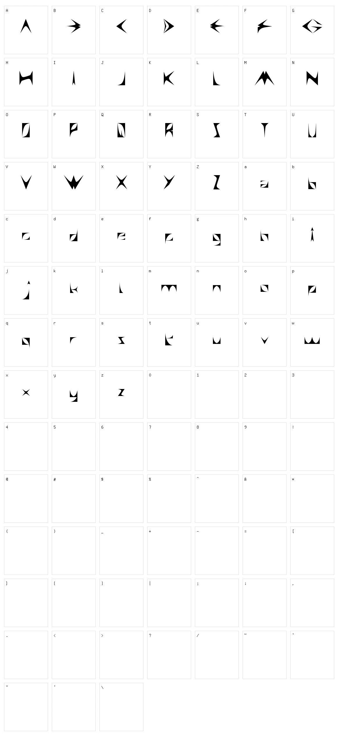 Swallow Sky Night Character Set